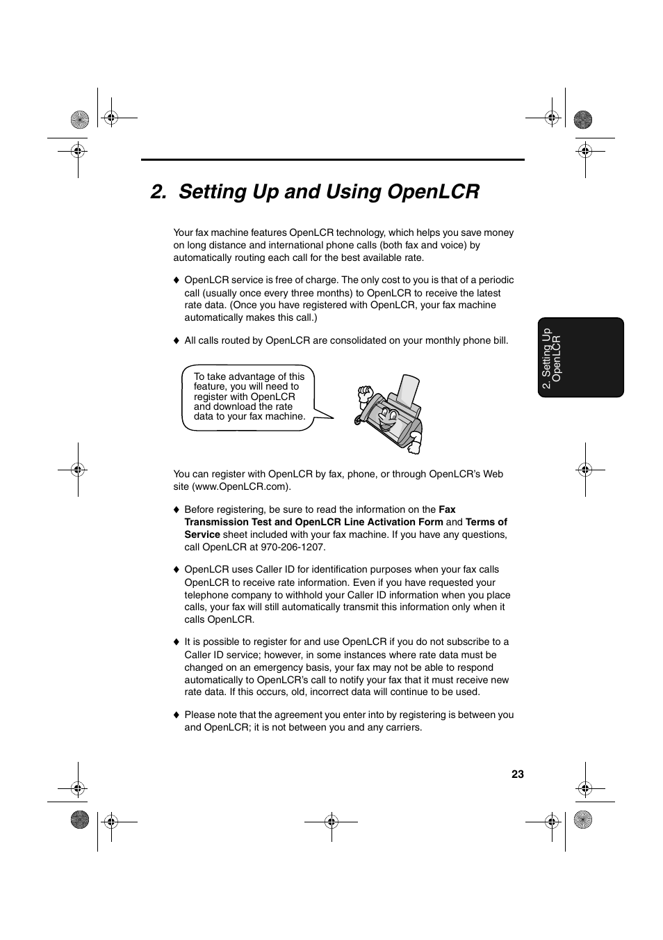 Setting up and using openlcr | Sharp UX-P100 User Manual | Page 25 / 88