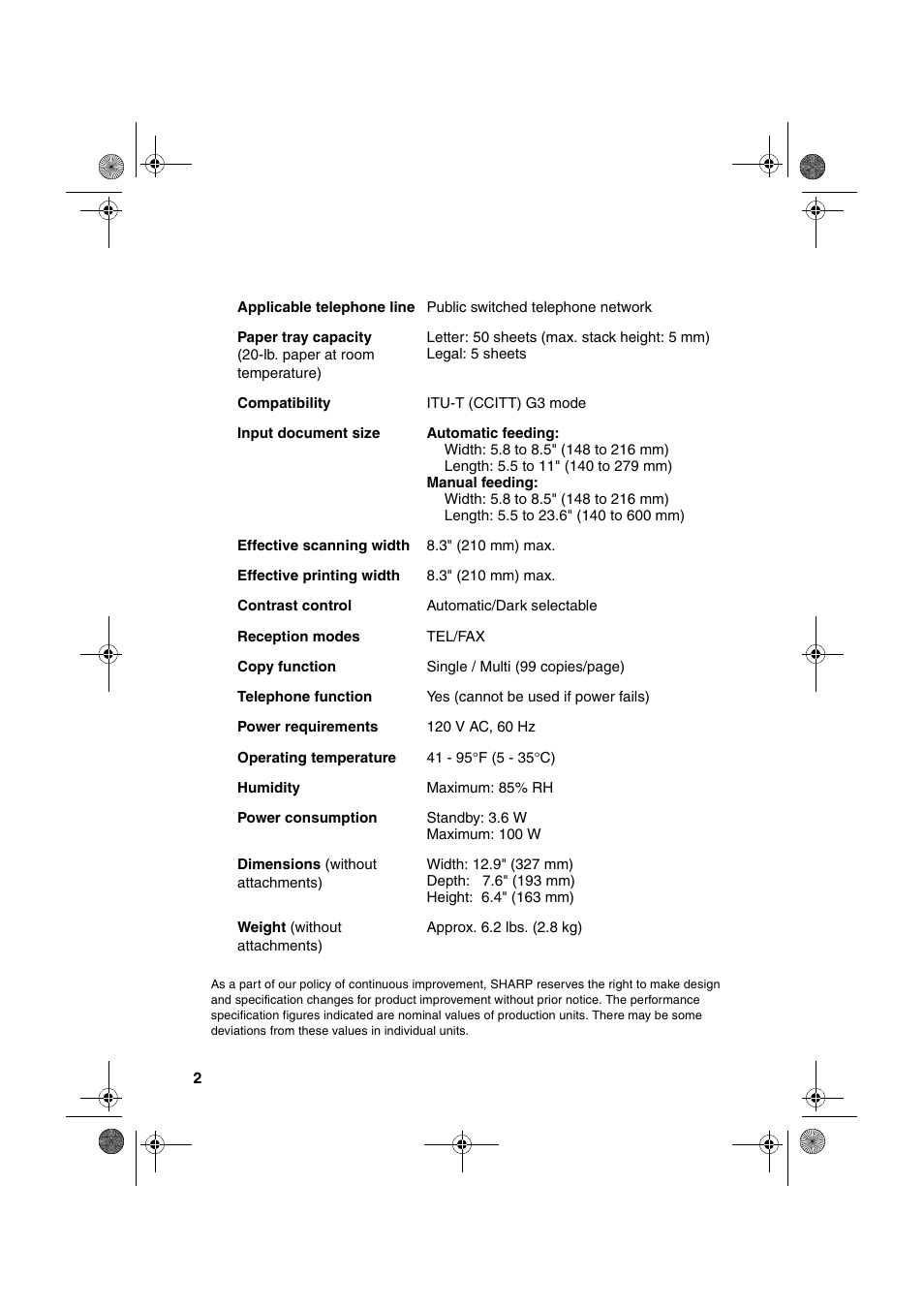 Sharp UX-P100 User Manual | Page 4 / 88