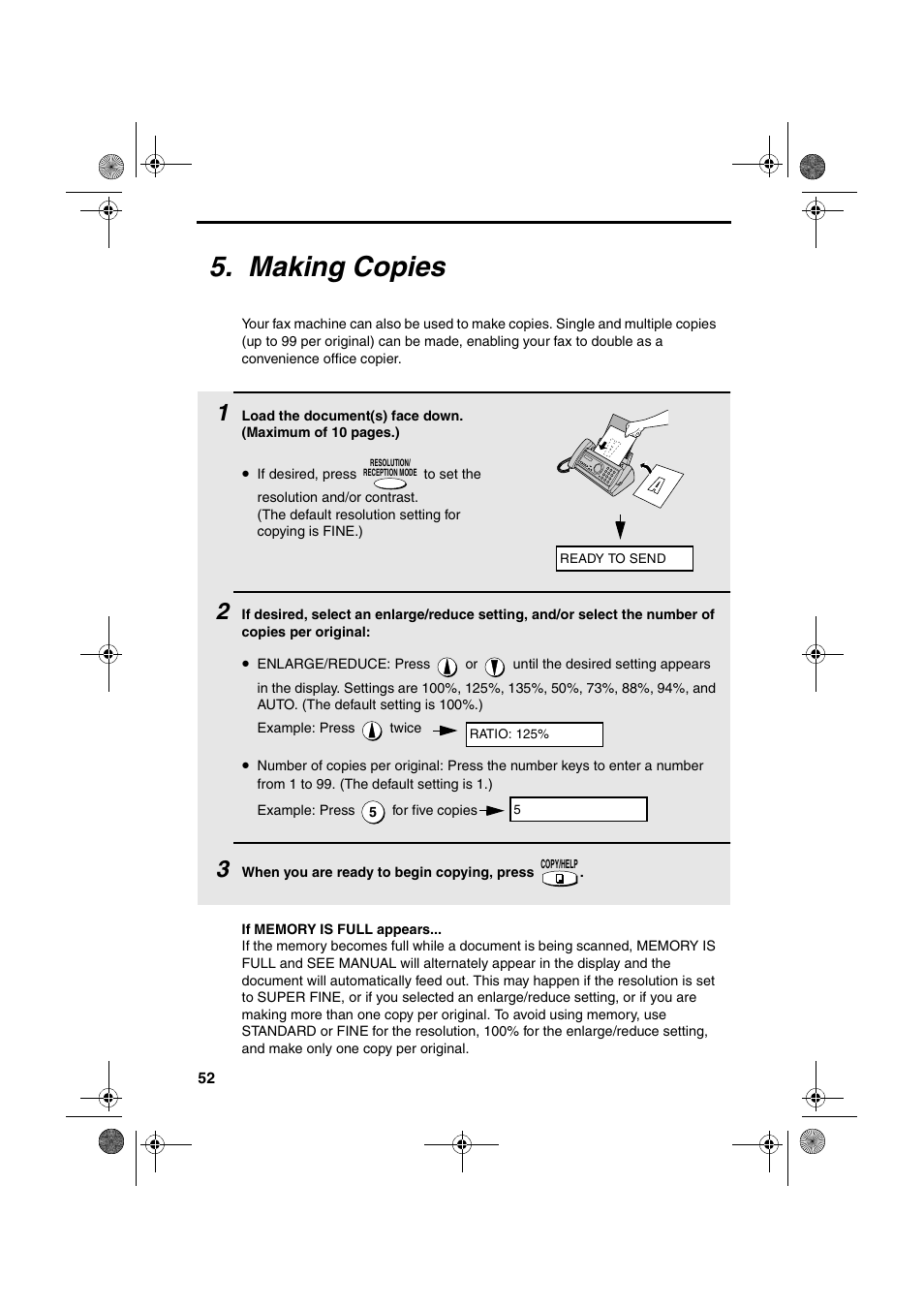 Making copies | Sharp UX-P100 User Manual | Page 54 / 88