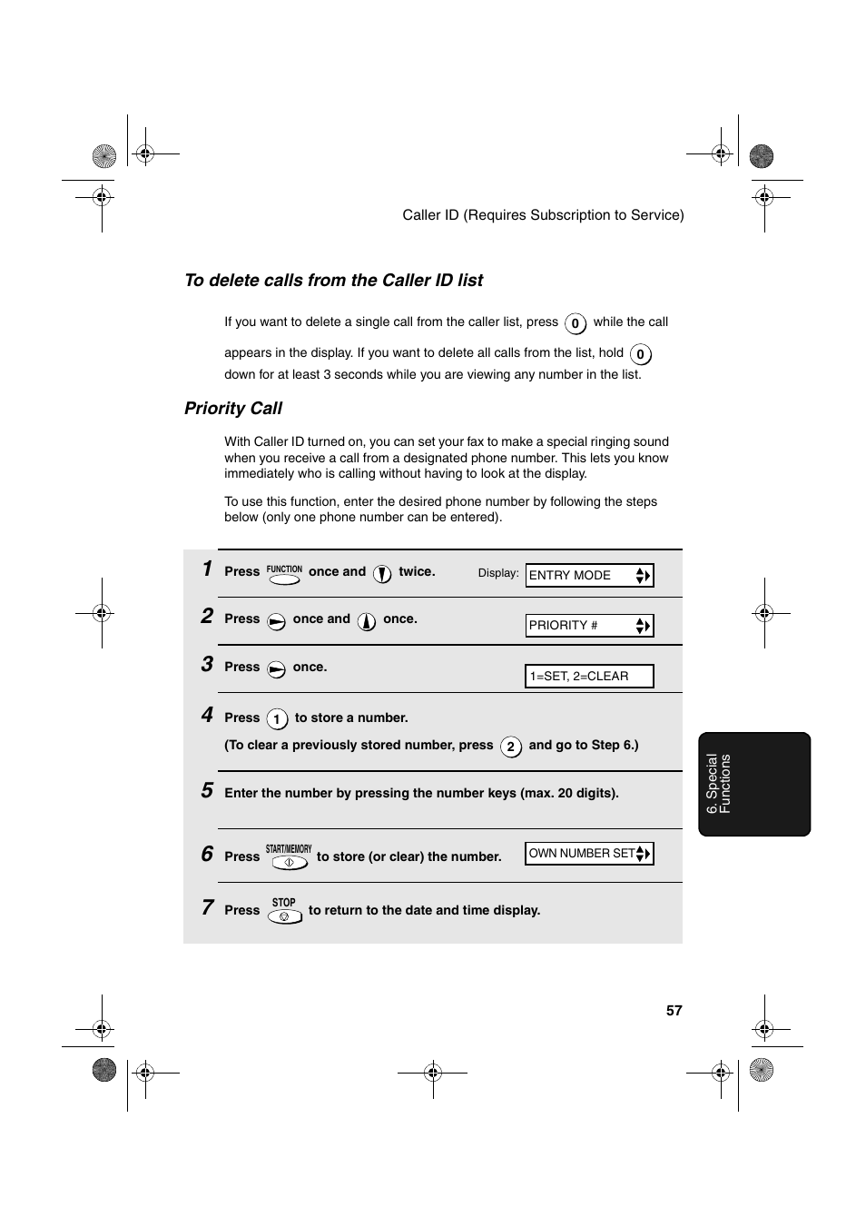 Priority call | Sharp UX-P100 User Manual | Page 59 / 88