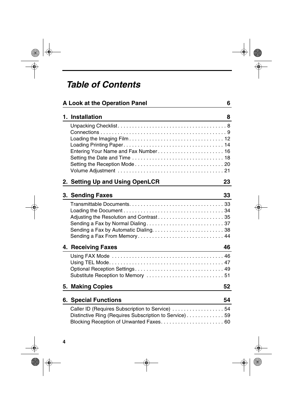 Sharp UX-P100 User Manual | Page 6 / 88