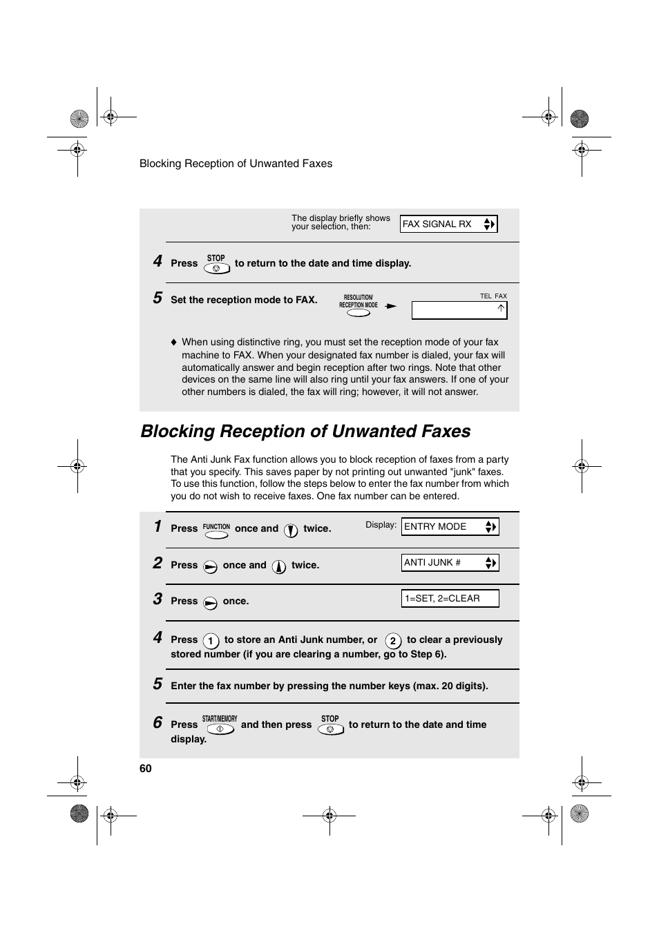 Blocking reception of unwanted faxes | Sharp UX-P100 User Manual | Page 62 / 88