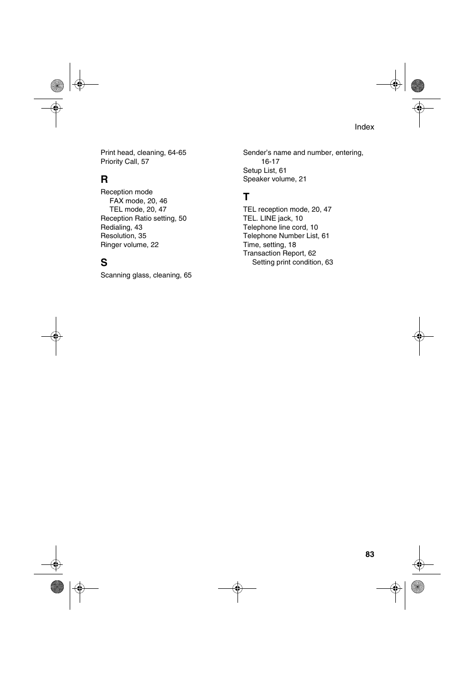 Sharp UX-P100 User Manual | Page 85 / 88