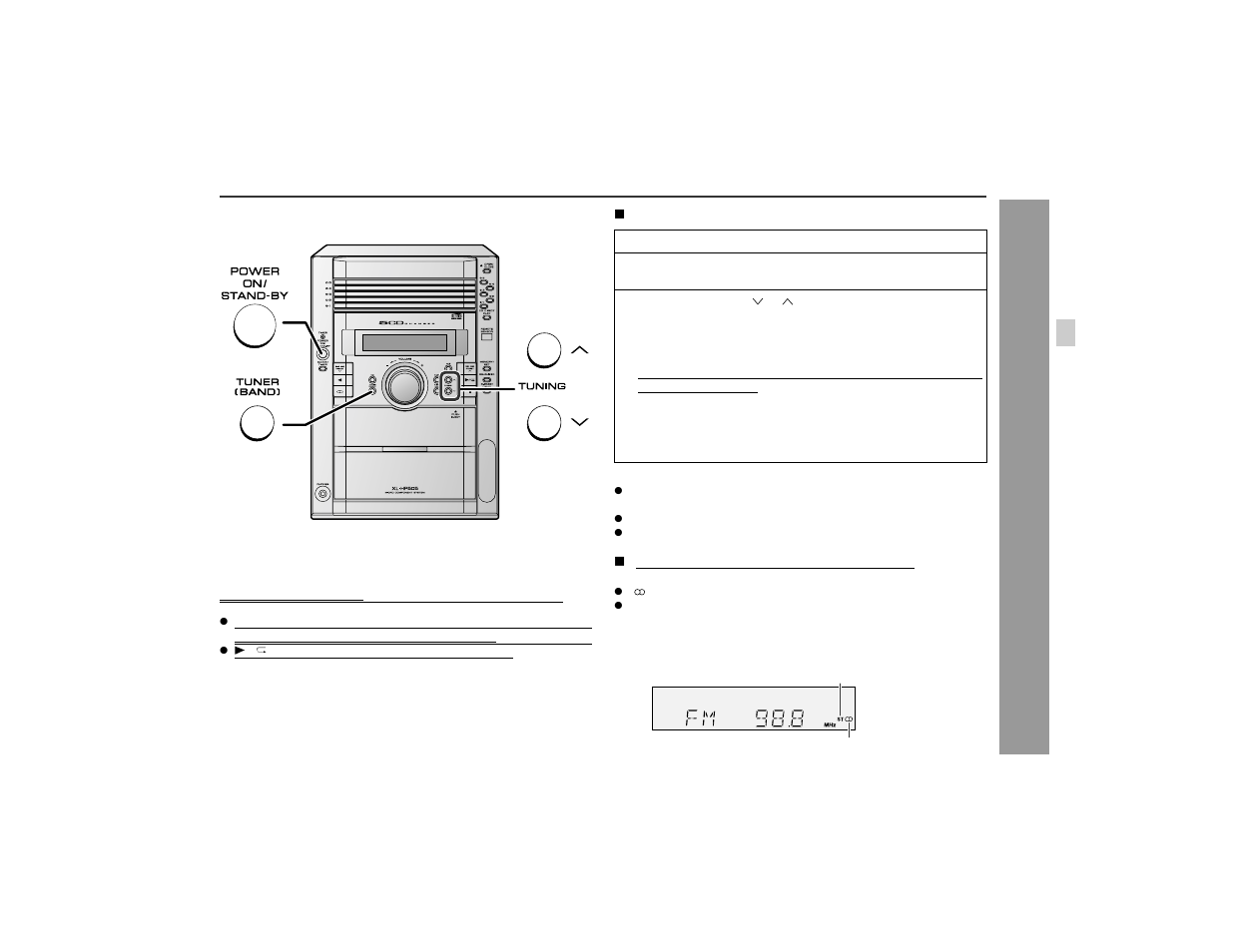 Listening to the radio, Radio | Sharp XL-HP505 User Manual | Page 21 / 36