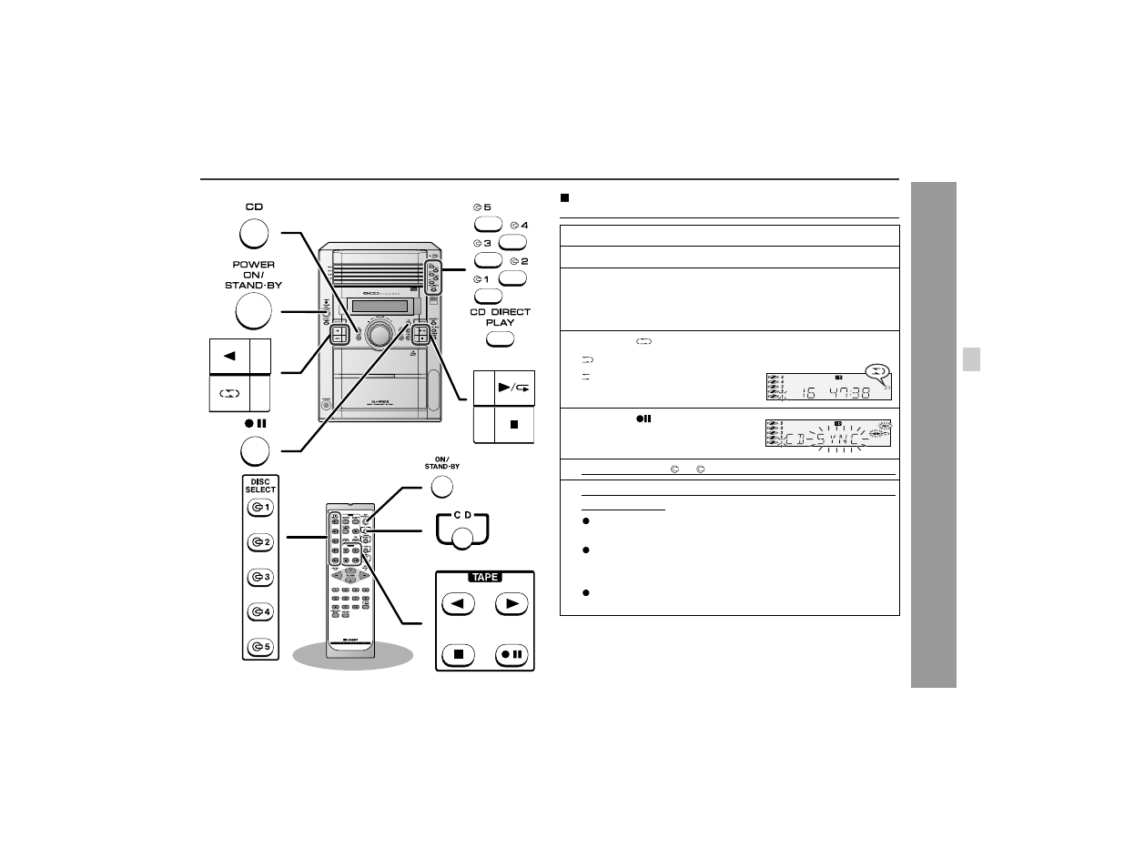 Ta pe rec ording | Sharp XL-HP505 User Manual | Page 25 / 36