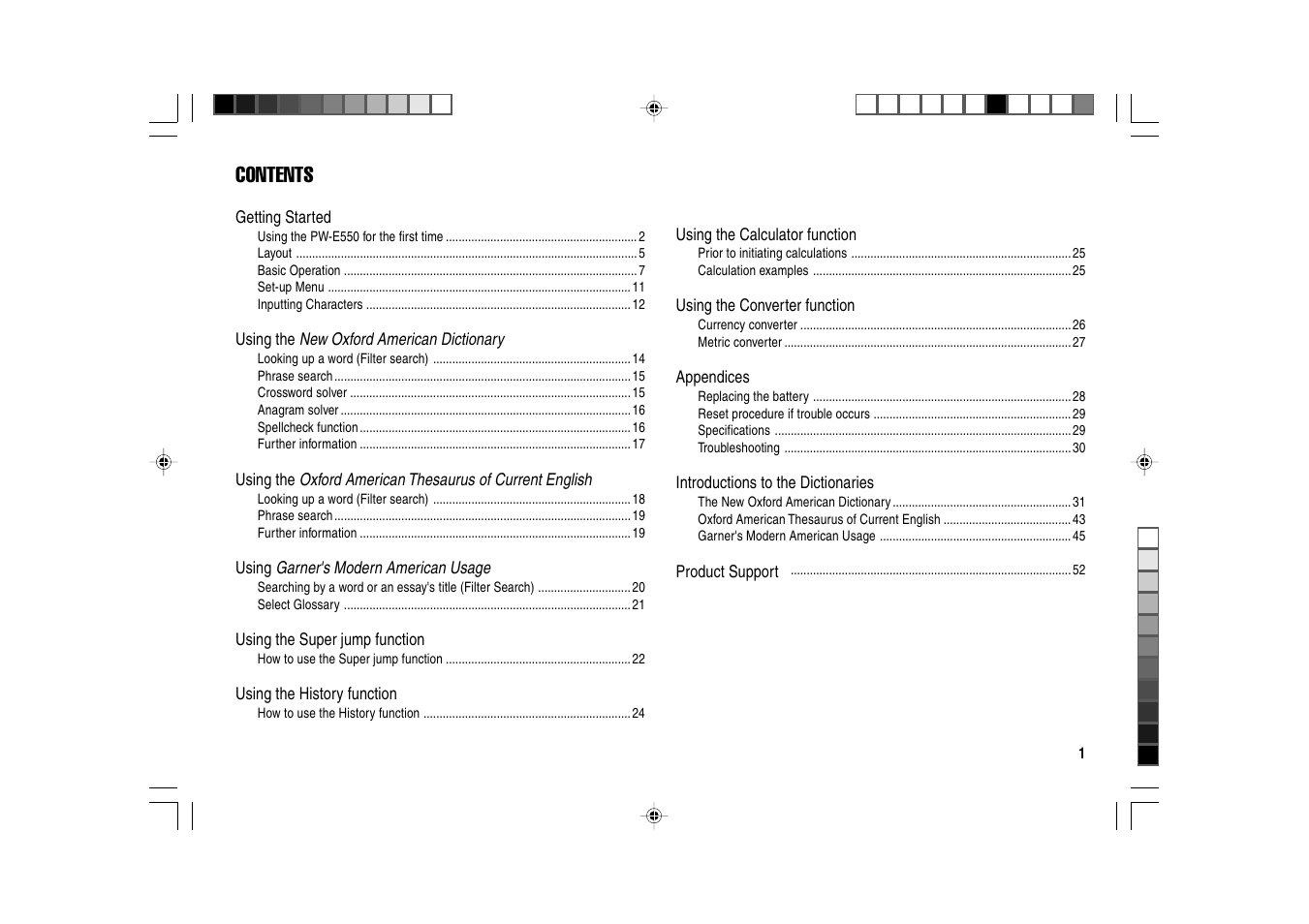 Sharp Electronic Dictionary PW-E550 User Manual | Page 3 / 56