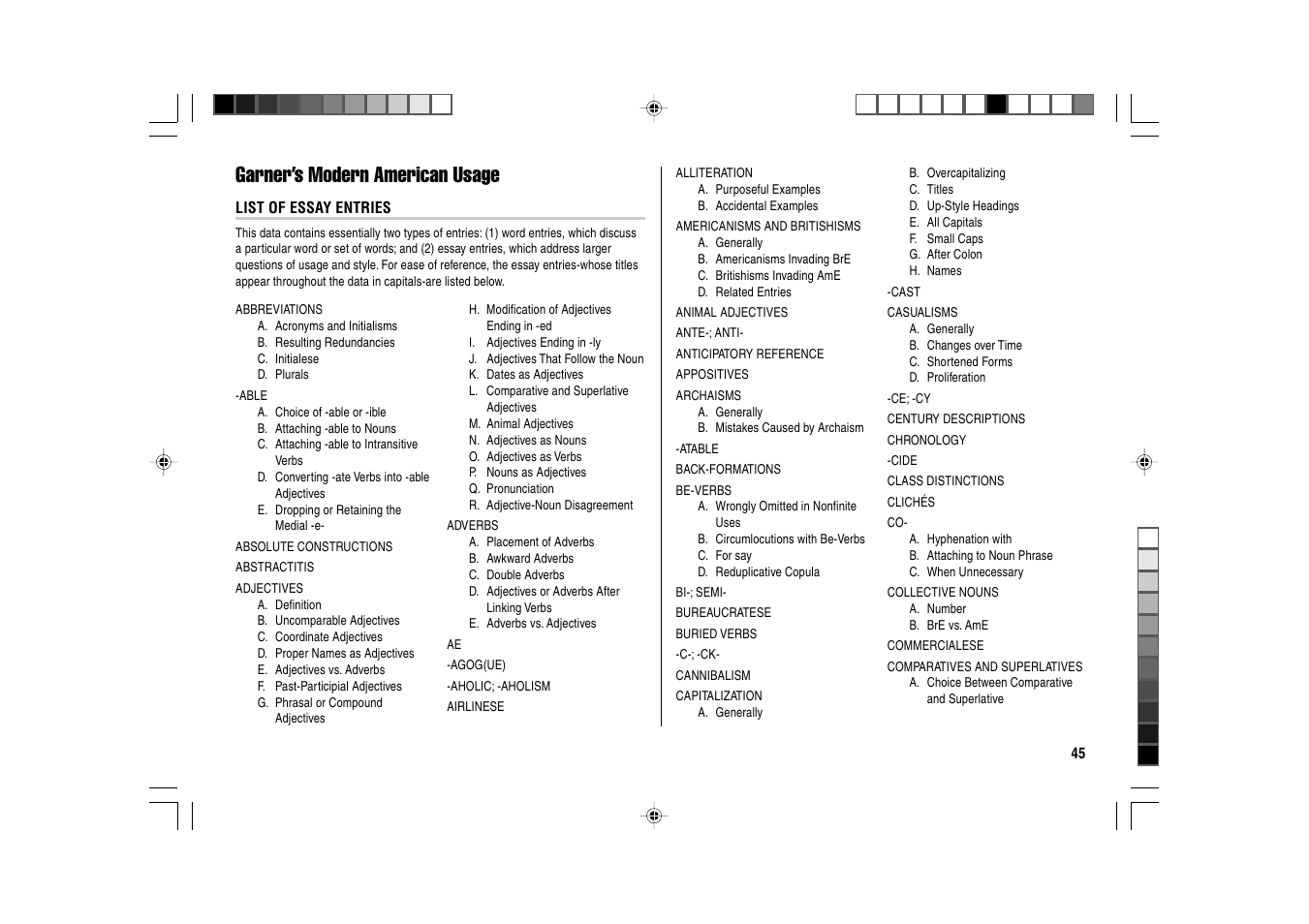 Garner’s modern american usage | Sharp Electronic Dictionary PW-E550 User Manual | Page 47 / 56