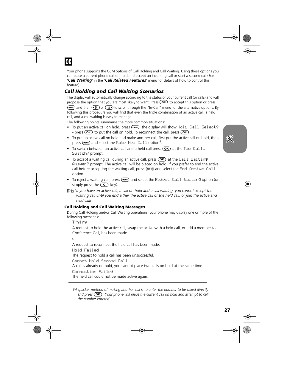 J call holding and call waiting | Motorola V51 User Manual | Page 33 / 102