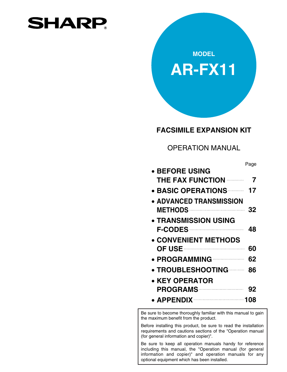 Ar-fx11 | Sharp AR-M162 User Manual | Page 128 / 372
