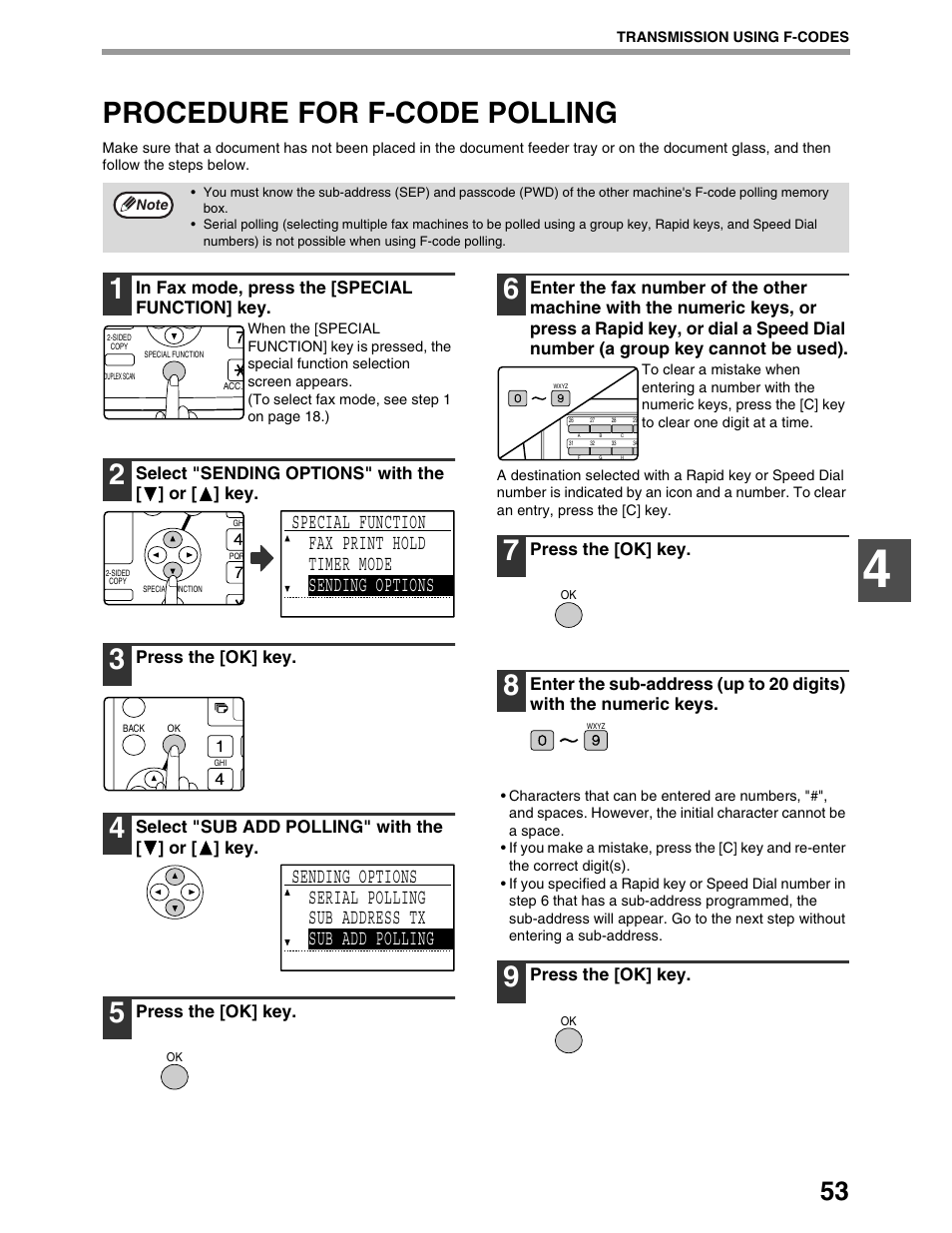 Procedure for f-code polling | Sharp AR-M162 User Manual | Page 182 / 372