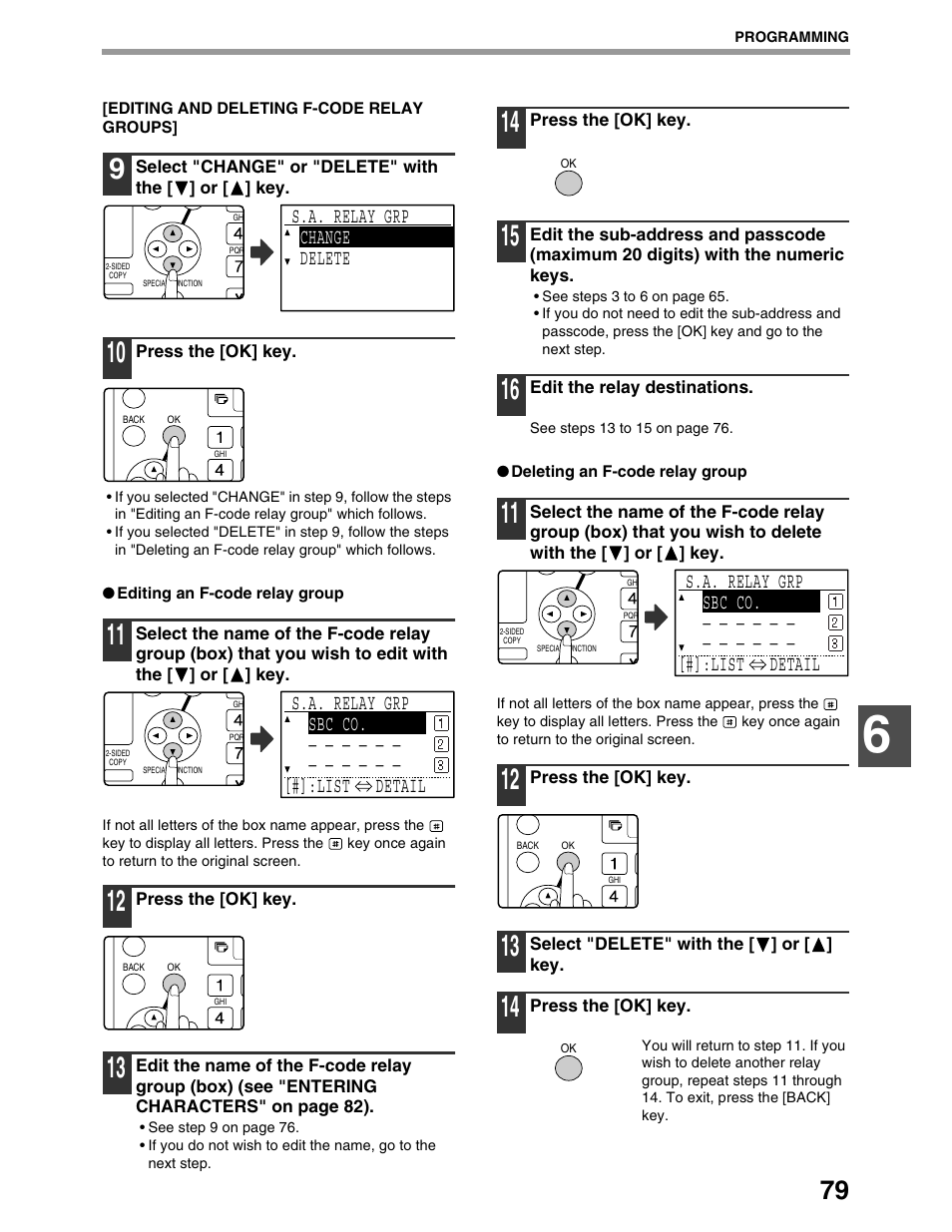S.a. relay grp change delete | Sharp AR-M162 User Manual | Page 208 / 372