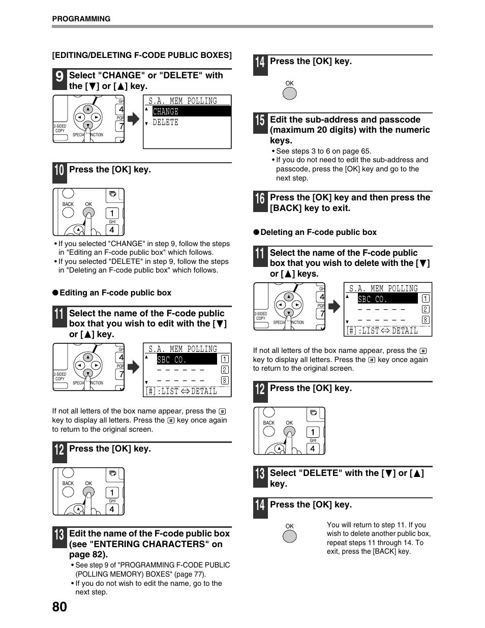 S.a. mem polling change delete | Sharp AR-M162 User Manual | Page 209 / 372