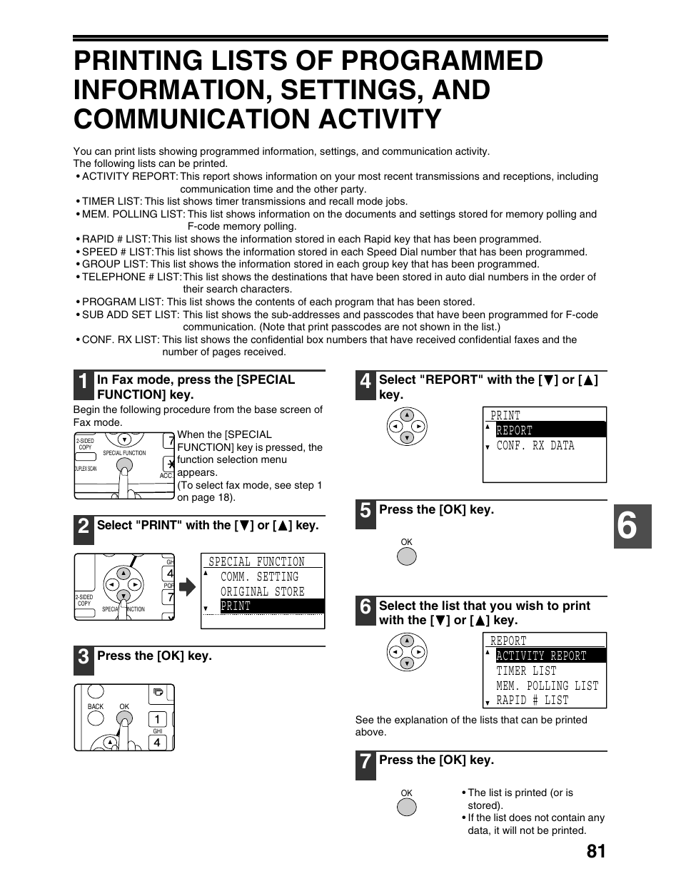 Print report conf. rx data | Sharp AR-M162 User Manual | Page 210 / 372