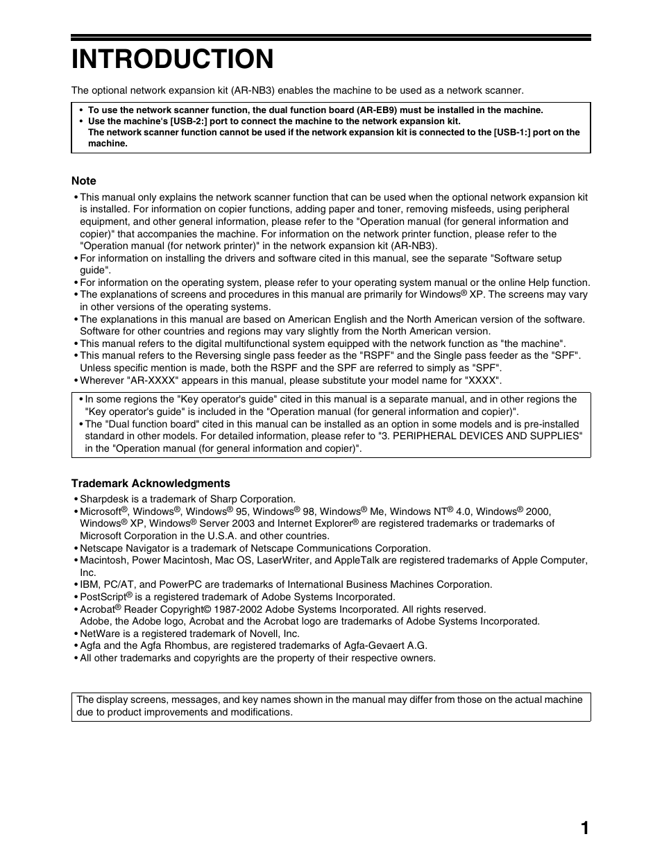 Introduction | Sharp AR-M162 User Manual | Page 245 / 372
