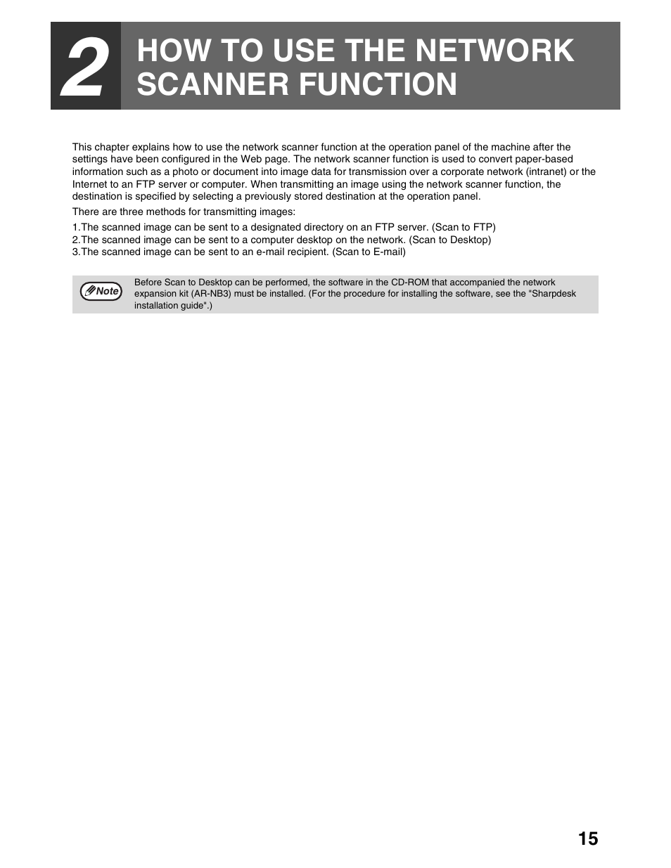How to use the network scanner function | Sharp AR-M162 User Manual | Page 259 / 372