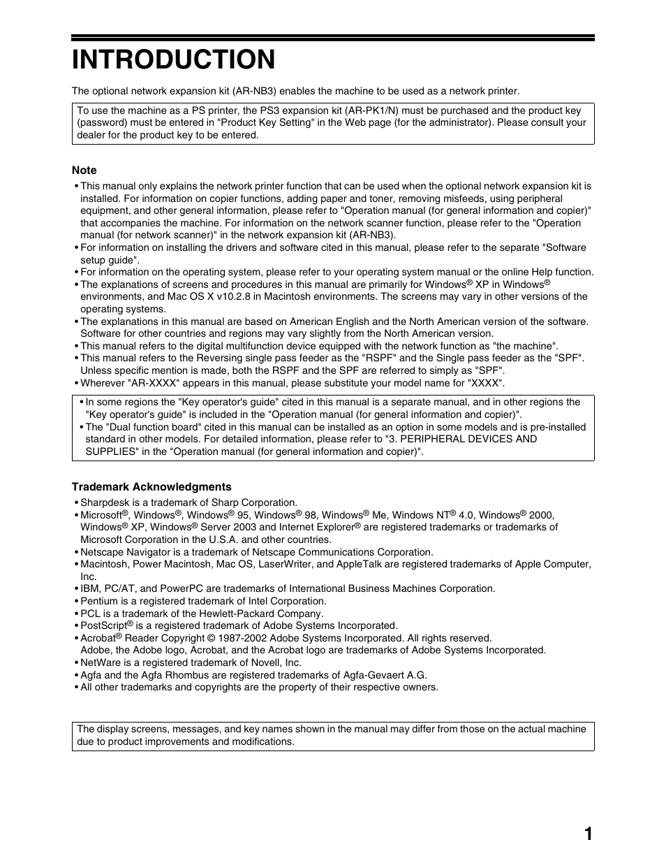Introduction | Sharp AR-M162 User Manual | Page 285 / 372