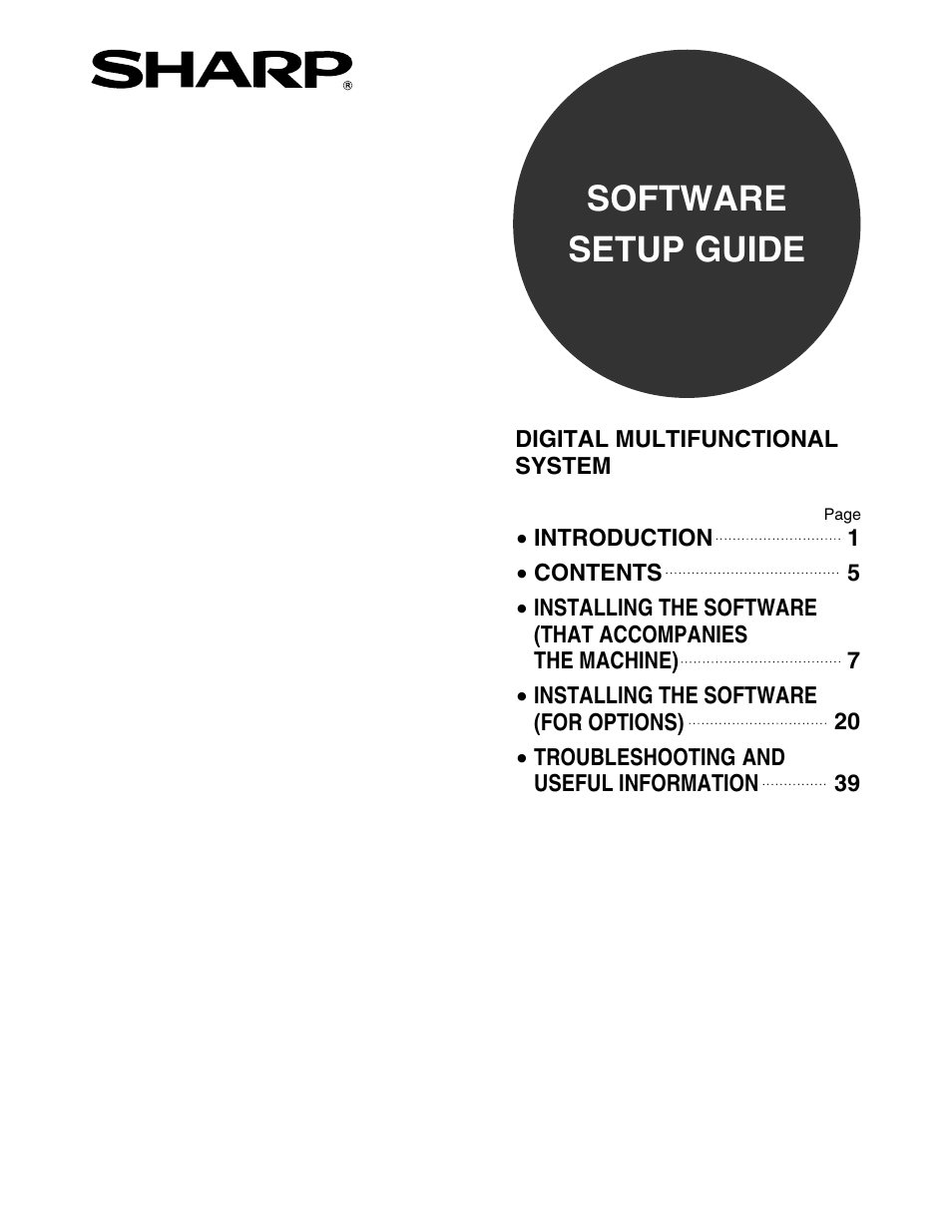 Software setup guide | Sharp AR-M162 User Manual | Page 325 / 372