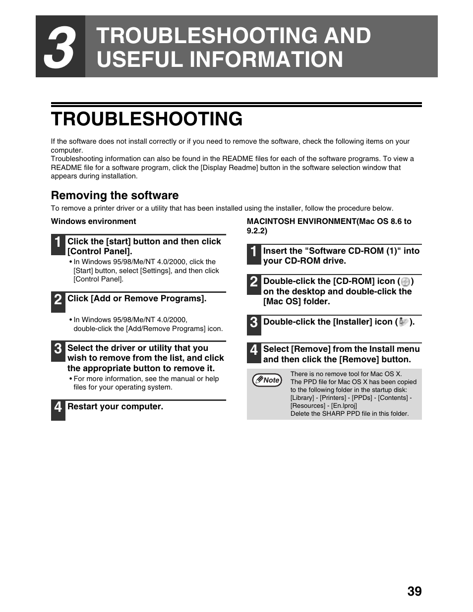 Troubleshooting and useful information, Troubleshooting | Sharp AR-M162 User Manual | Page 365 / 372