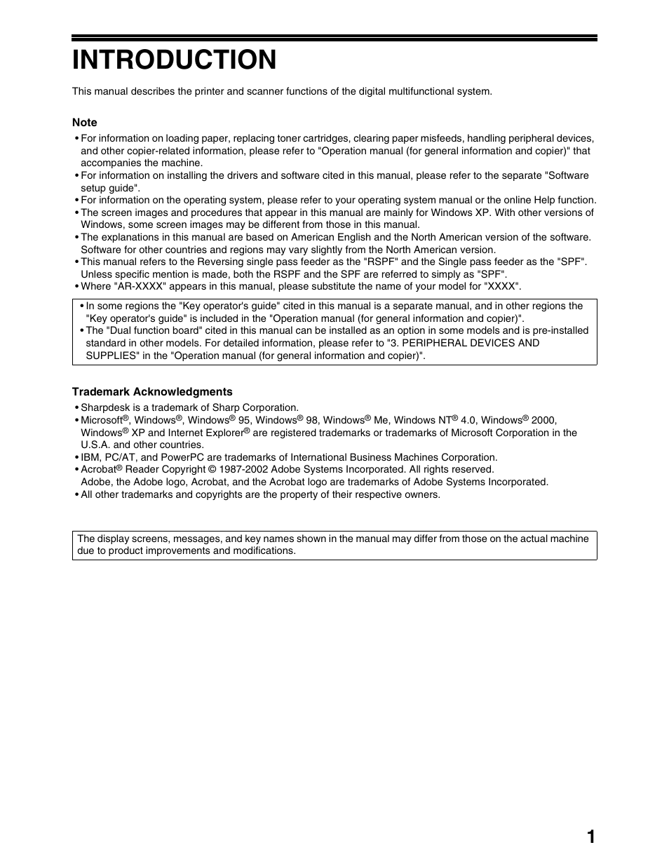 Introduction | Sharp AR-M162 User Manual | Page 94 / 372