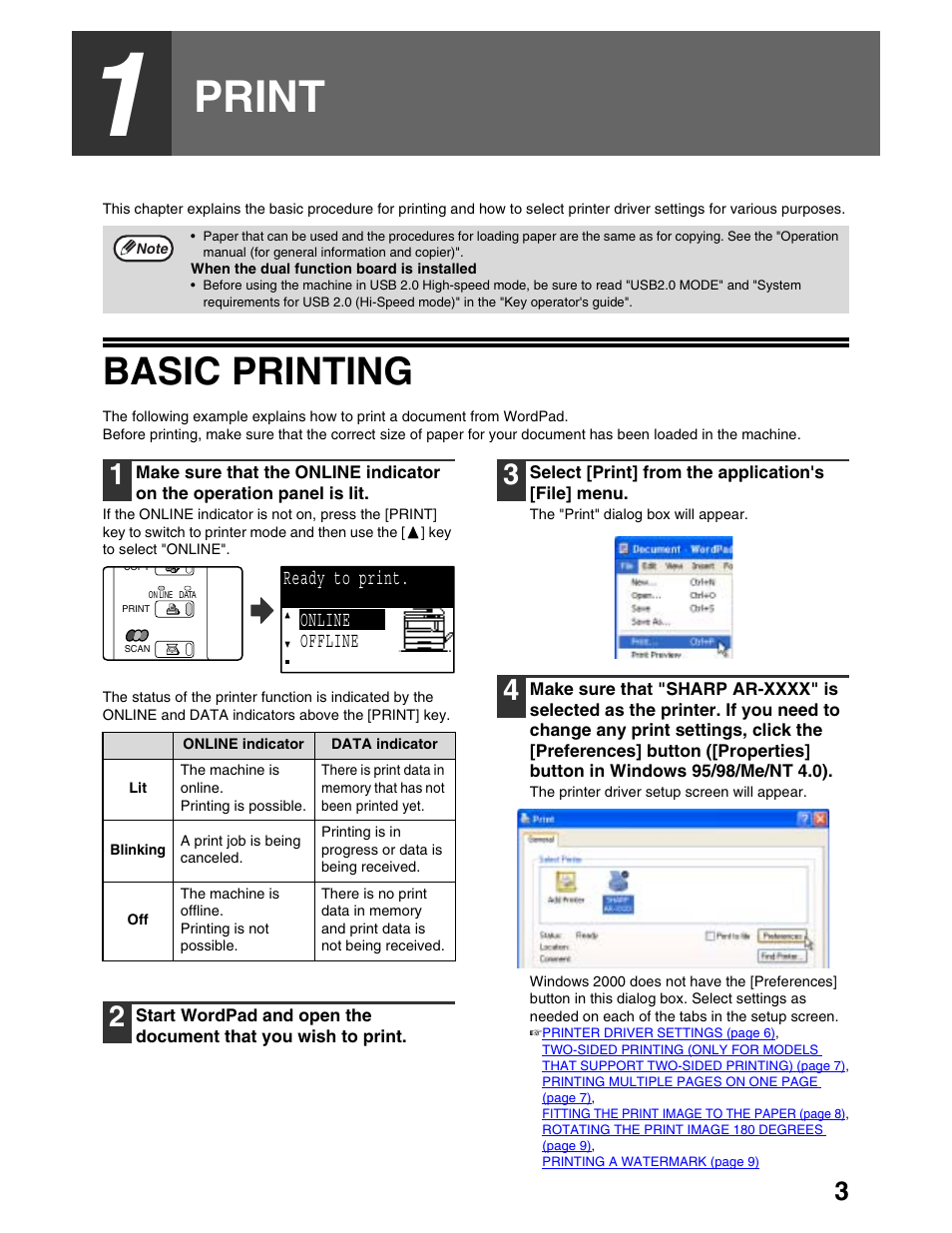 Print, Basic printing | Sharp AR-M162 User Manual | Page 96 / 372