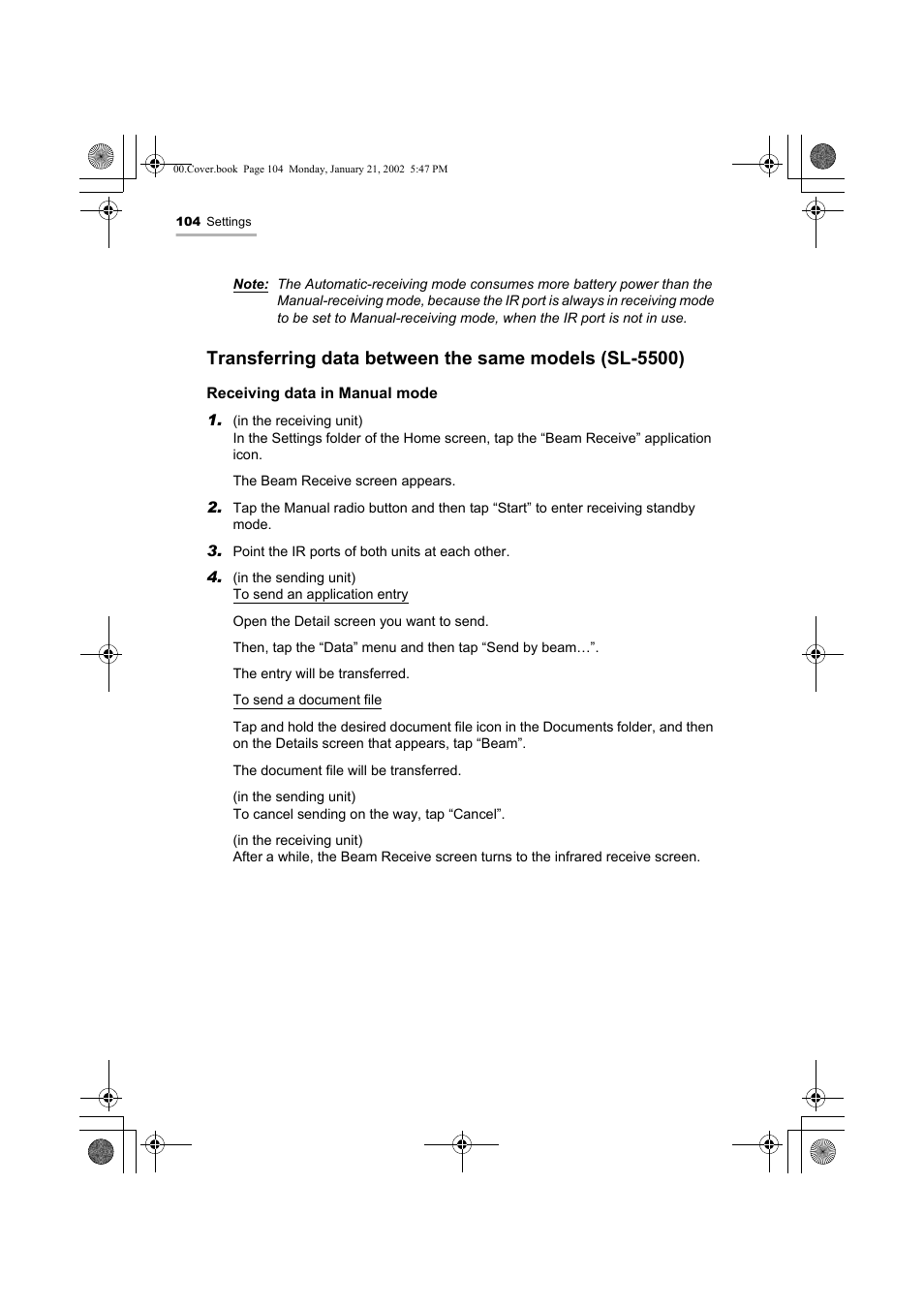 Sharp SL-5500 User Manual | Page 109 / 148