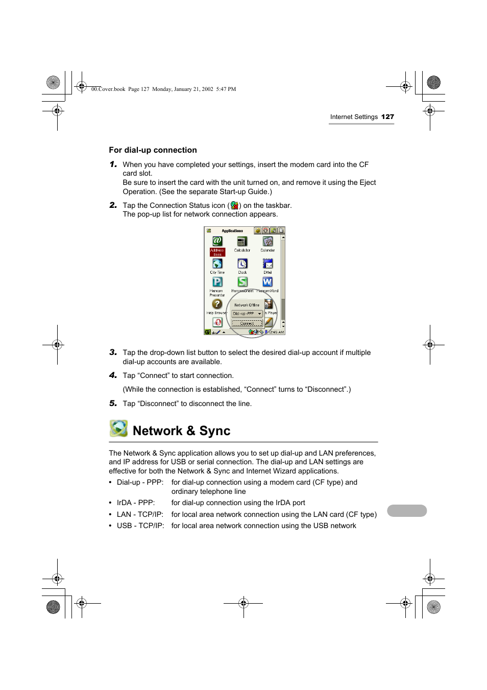 Network & sync | Sharp SL-5500 User Manual | Page 132 / 148