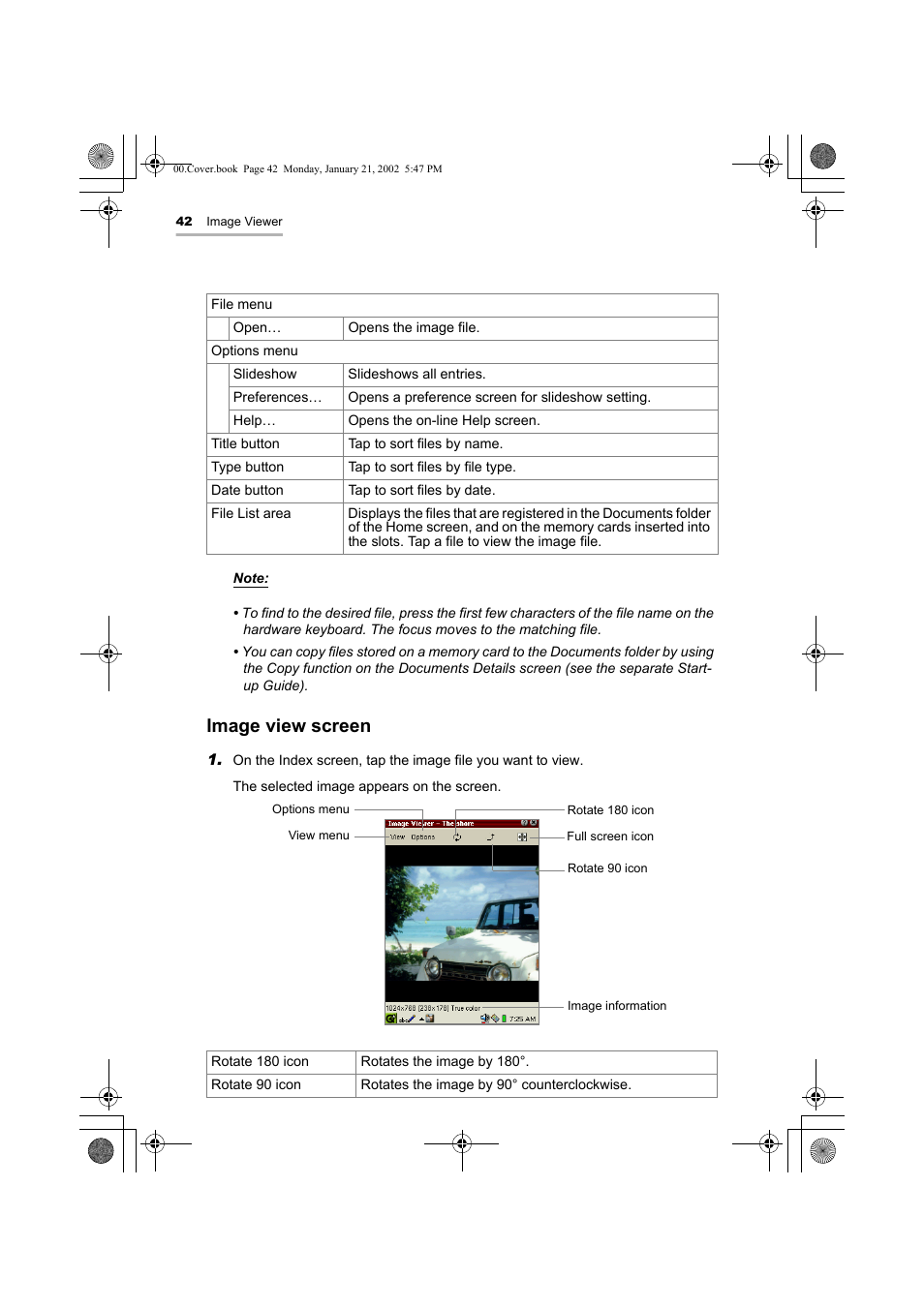 Image view screen | Sharp SL-5500 User Manual | Page 47 / 148