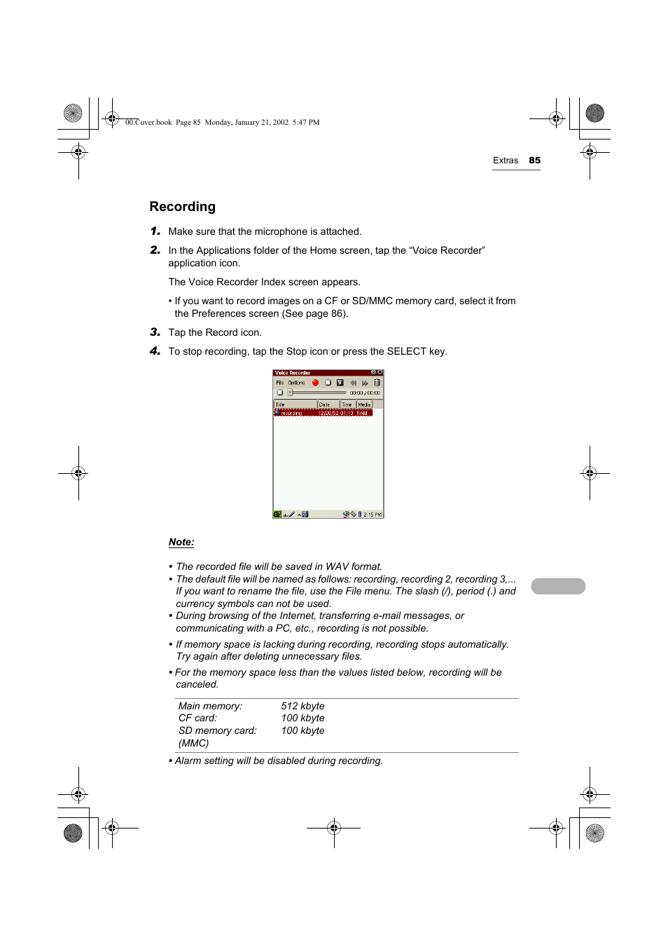 Recording | Sharp SL-5500 User Manual | Page 90 / 148