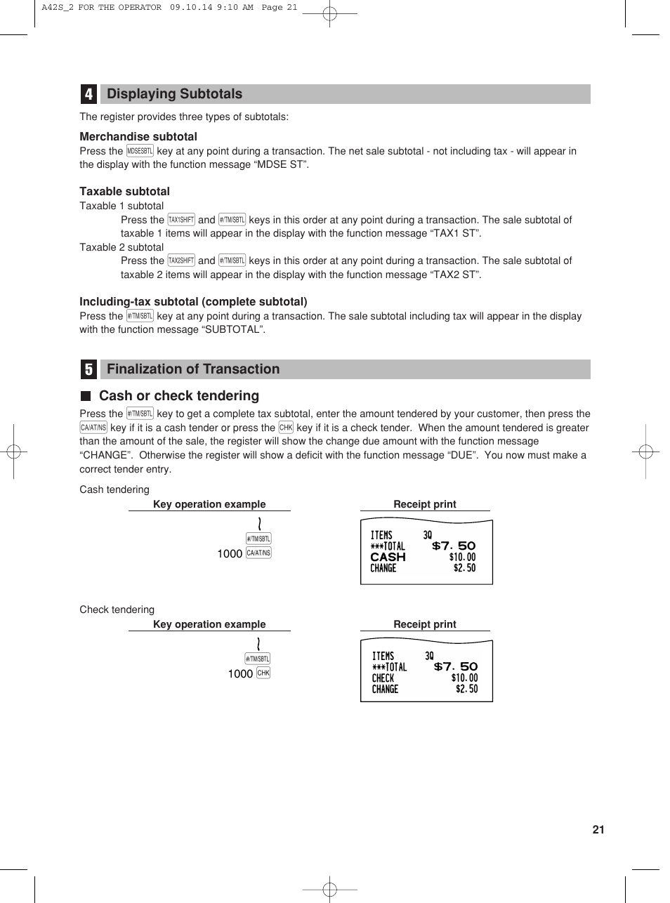 Sharp XE-A42S User Manual | Page 23 / 132