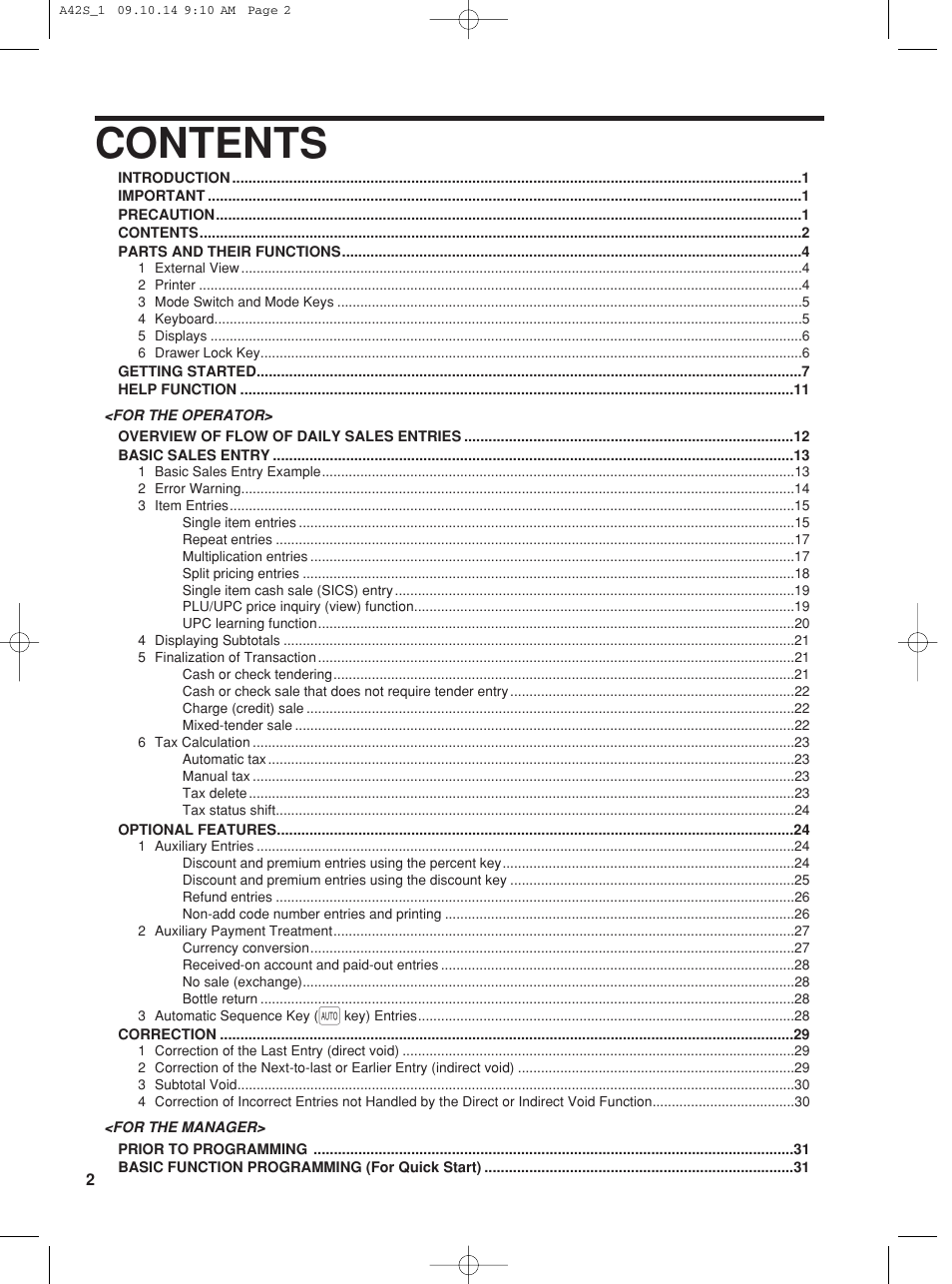 Sharp XE-A42S User Manual | Page 4 / 132