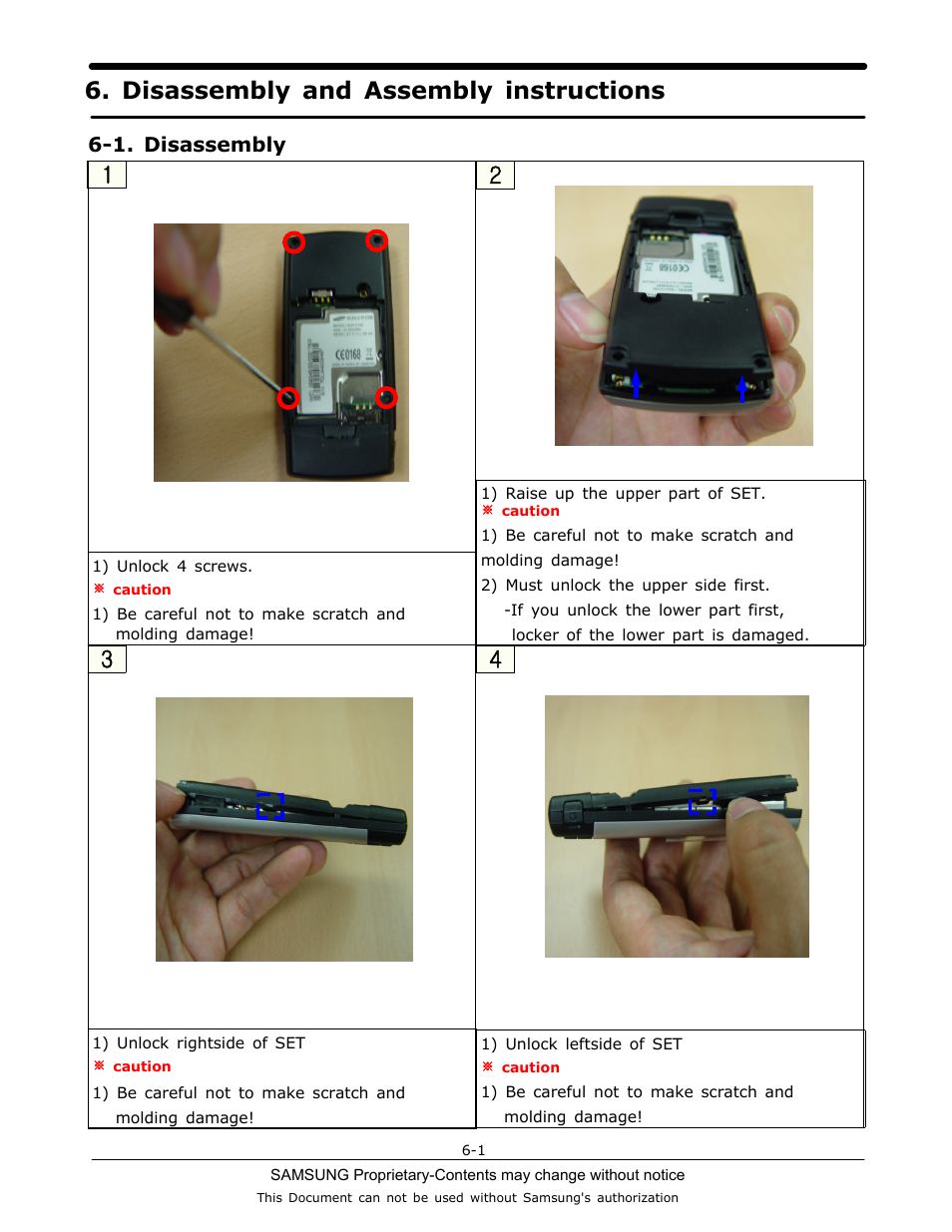 Disassembly and assembly instructions, 1. disassembly | Sharp SGH-C130 User Manual | Page 18 / 60