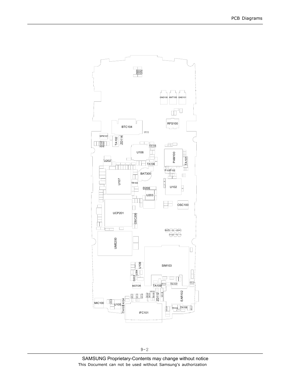 Pcb diagrams 9-2 | Sharp SGH-C130 User Manual | Page 34 / 60