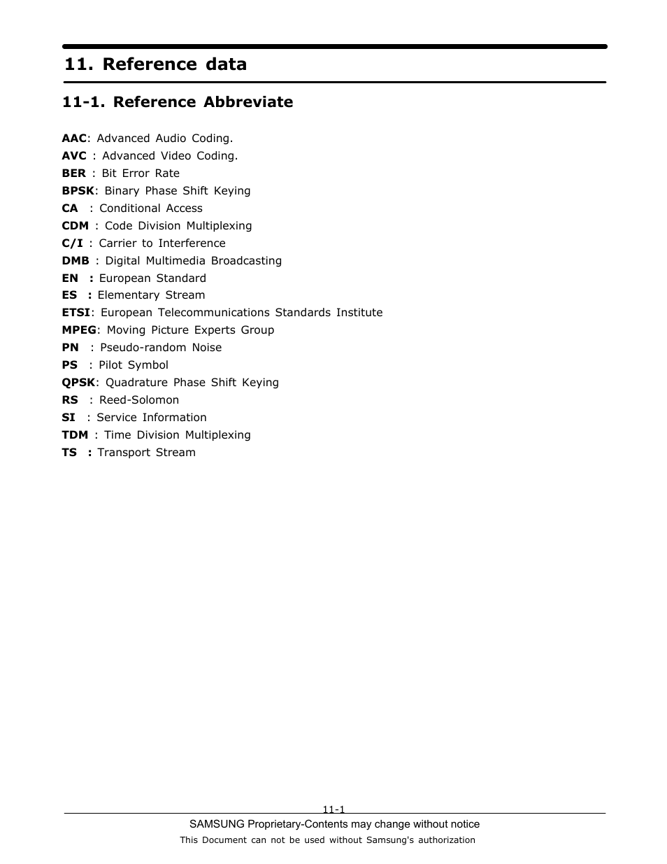 Reference data, 1. reference abbreviate | Sharp SGH-C130 User Manual | Page 59 / 60