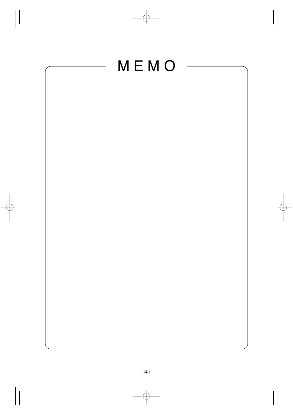 M e m o | Sharp LL-191A User Manual | Page 141 / 148