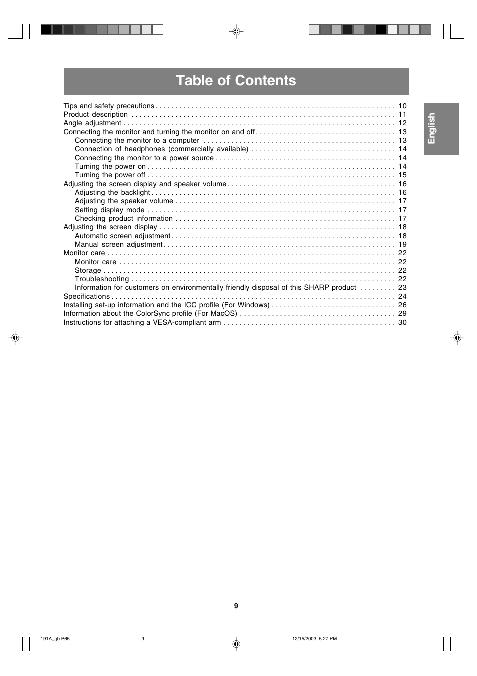 Sharp LL-191A User Manual | Page 9 / 148