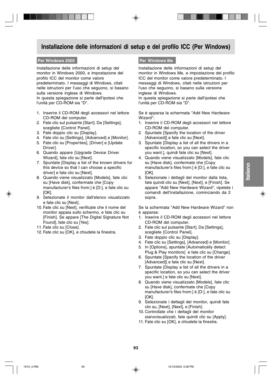 English fran ç ais italiano espa ñ ol english | Sharp LL-191A User Manual | Page 93 / 148