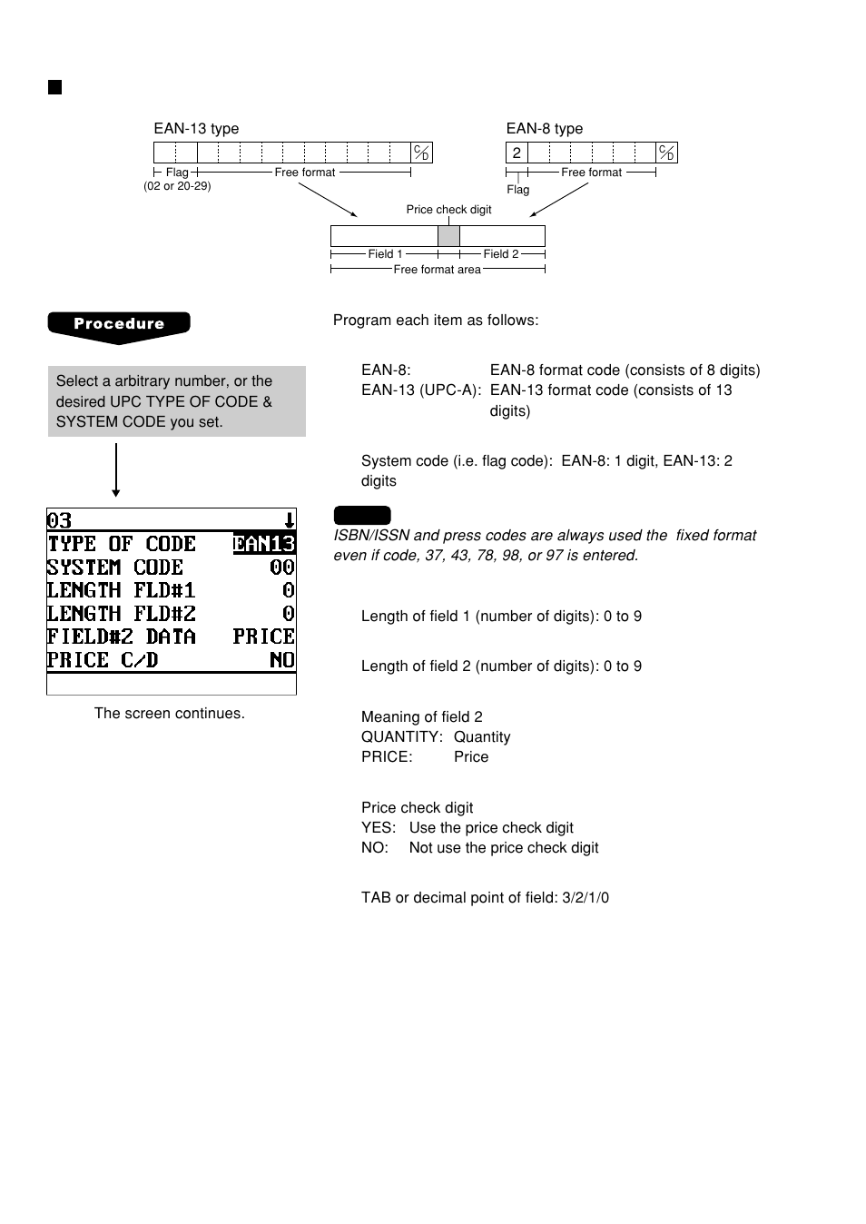 Upc non-plu code format | Sharp UP-600 User Manual | Page 112 / 226