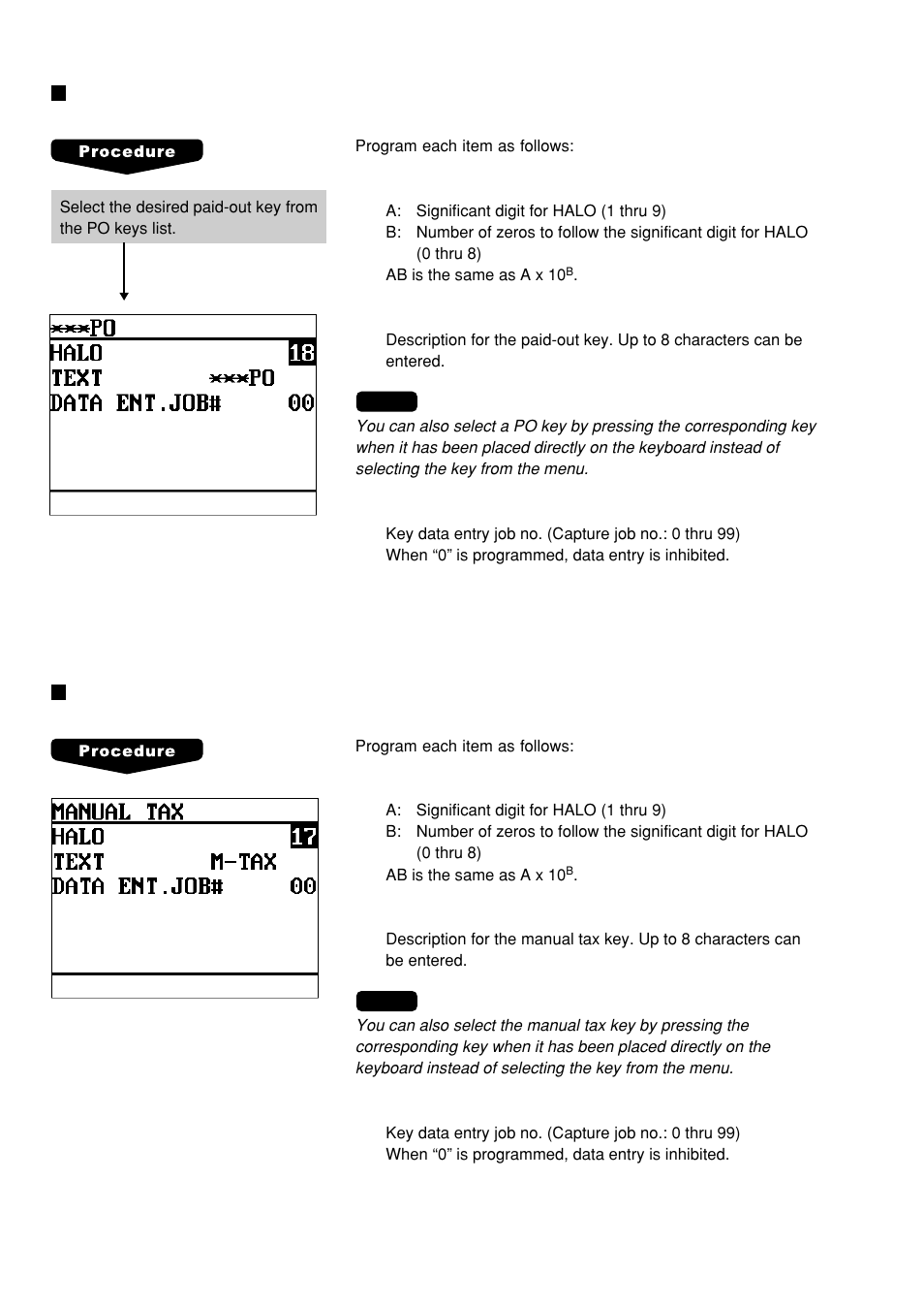 Manual tax | Sharp UP-600 User Manual | Page 124 / 226