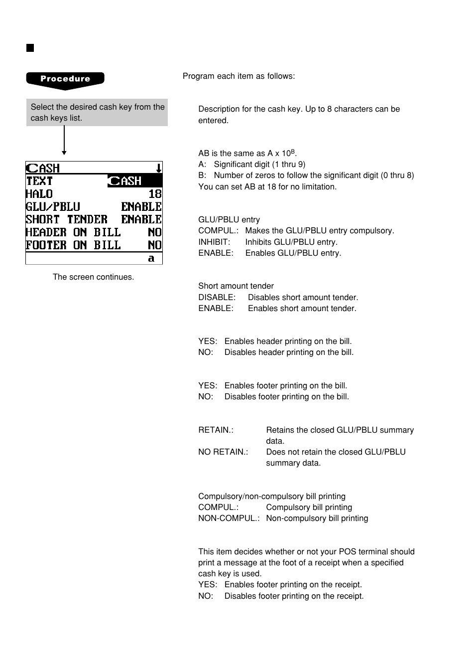 Cash keys | Sharp UP-600 User Manual | Page 128 / 226