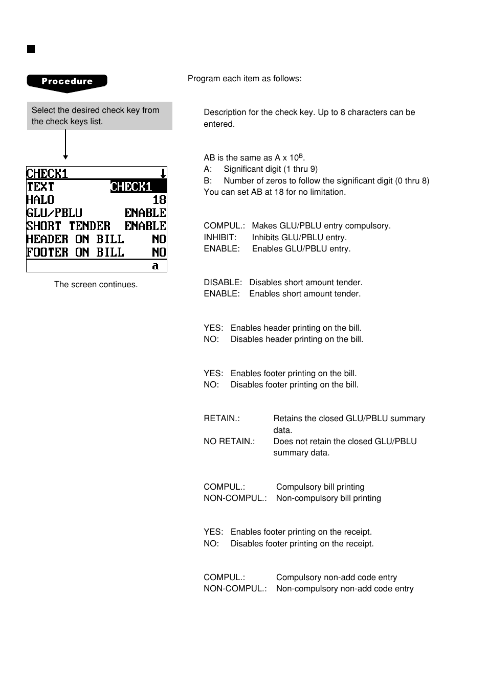 Check keys | Sharp UP-600 User Manual | Page 132 / 226