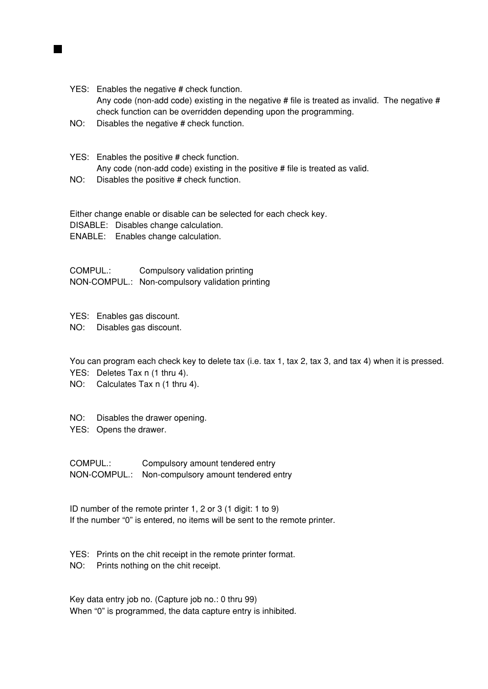 Check keys (continued) | Sharp UP-600 User Manual | Page 133 / 226