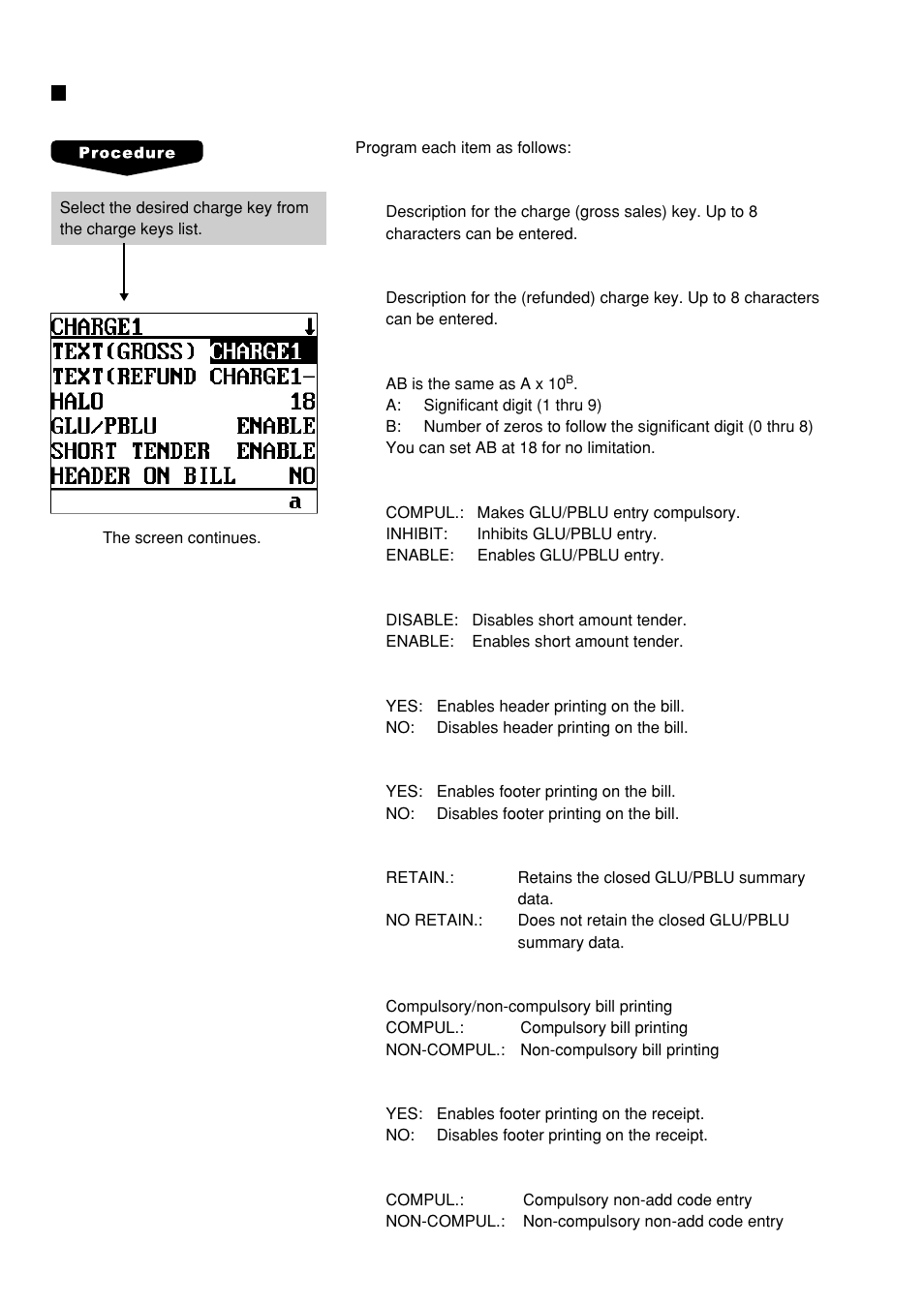 Charge keys | Sharp UP-600 User Manual | Page 136 / 226