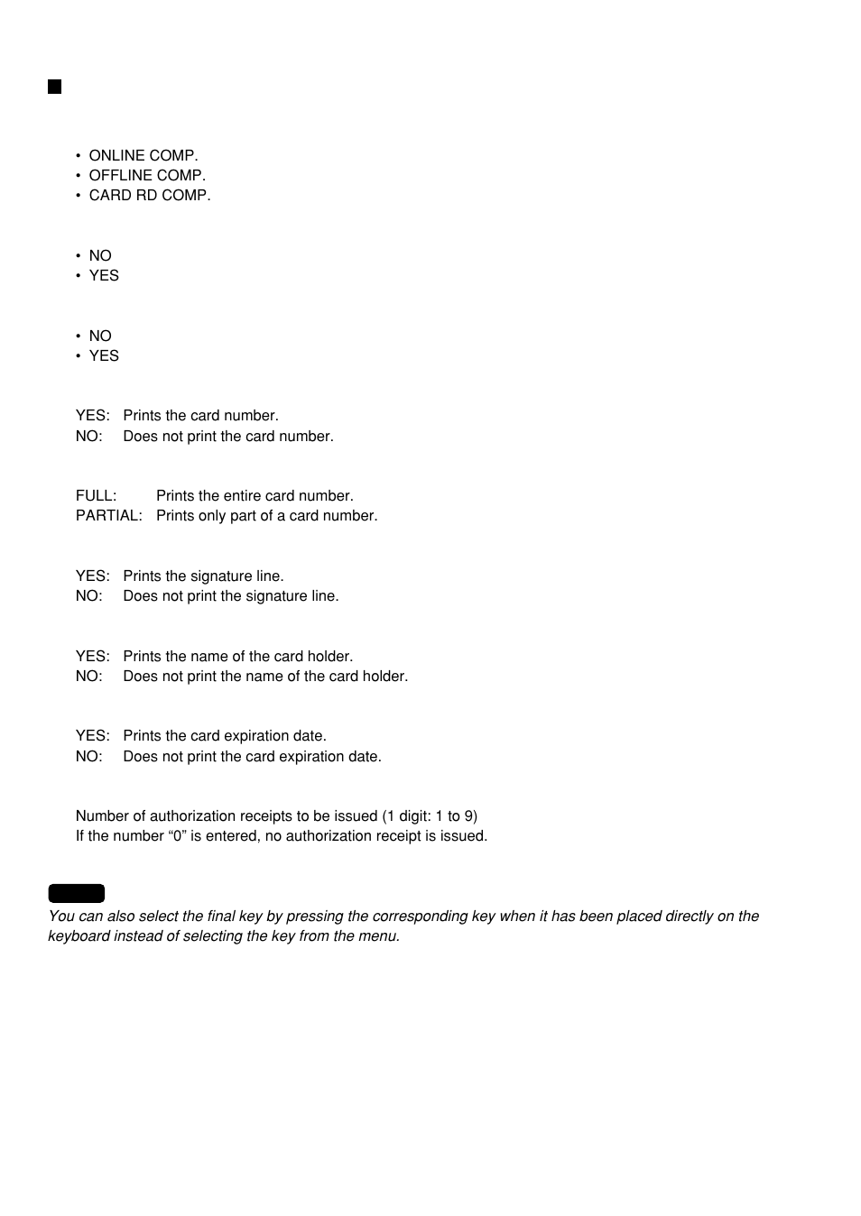 Final key (continued) | Sharp UP-600 User Manual | Page 146 / 226