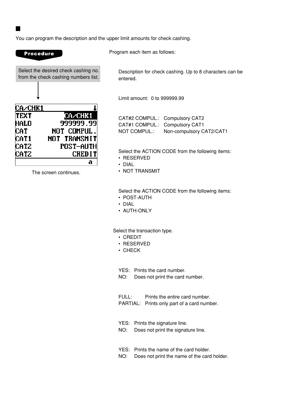 Check cashing | Sharp UP-600 User Manual | Page 148 / 226