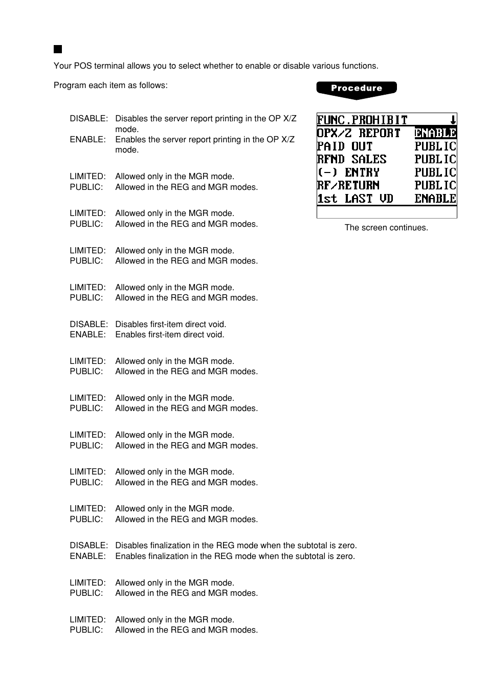 Function prohibition | Sharp UP-600 User Manual | Page 161 / 226