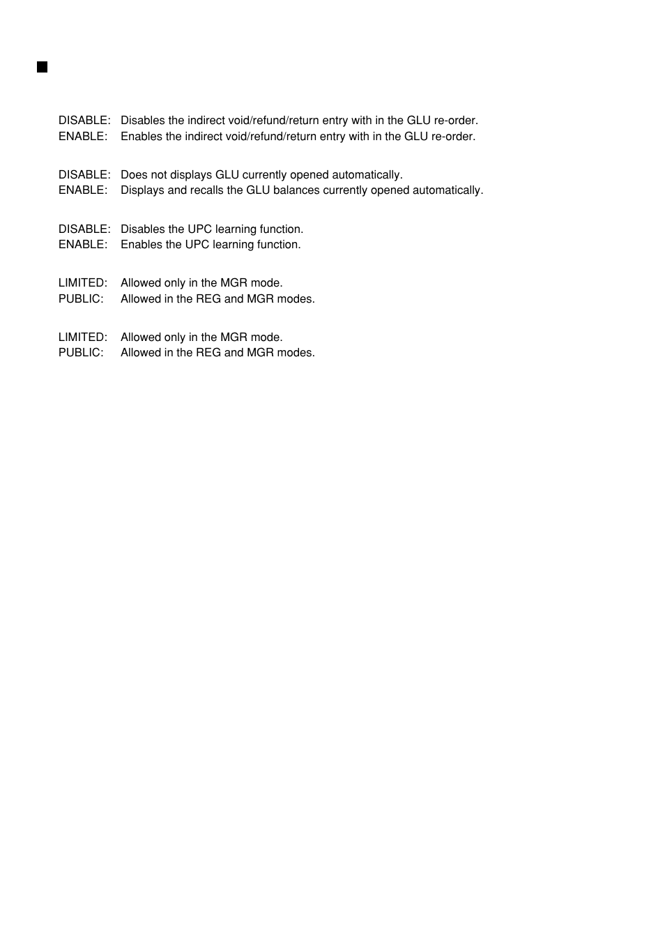 Function prohibition (continued) | Sharp UP-600 User Manual | Page 162 / 226