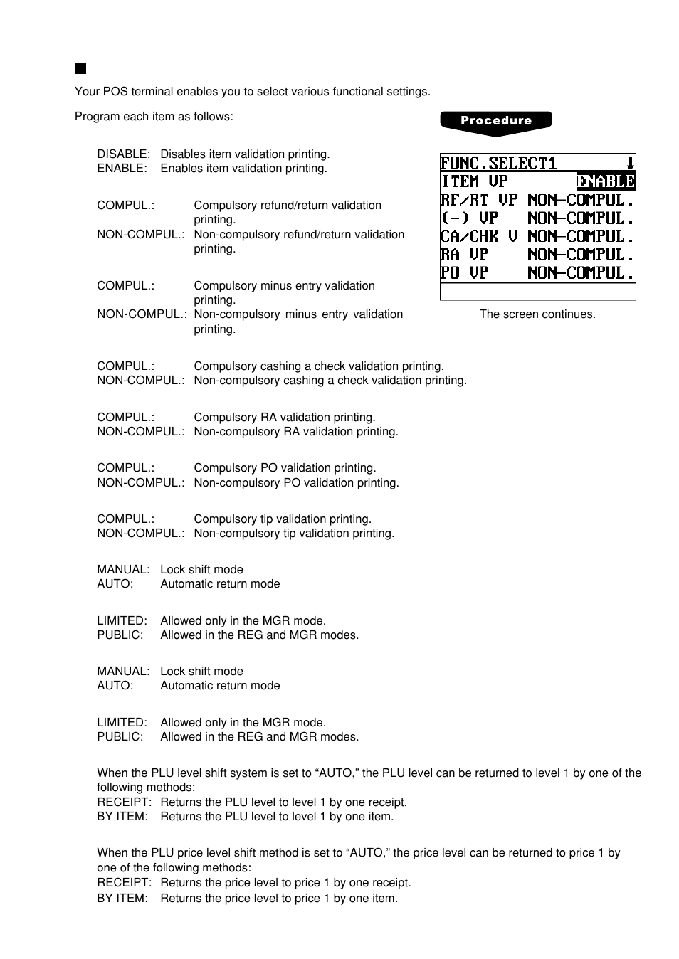 Function selection 1 | Sharp UP-600 User Manual | Page 163 / 226