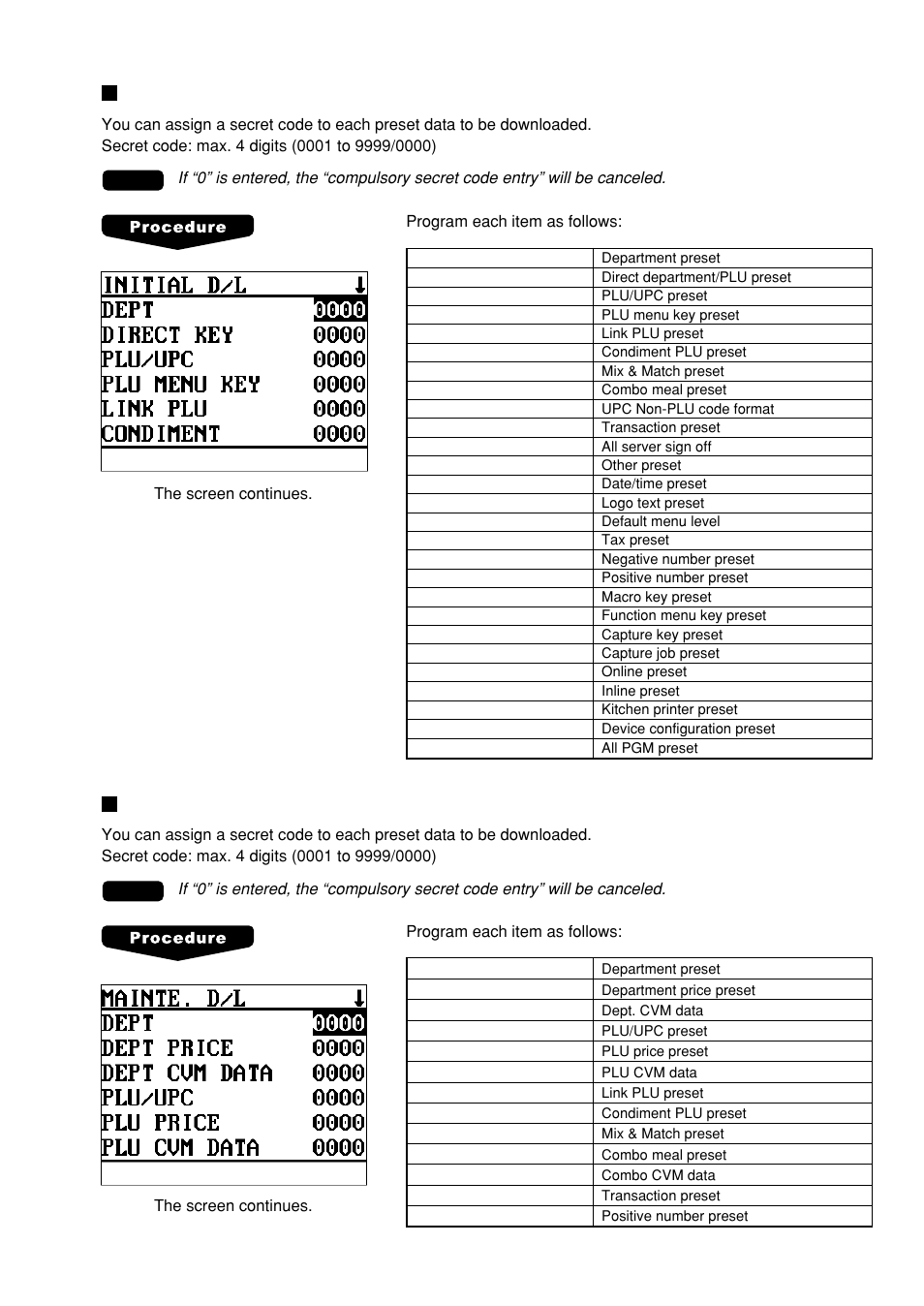 Initial down-loading (with clearing of memory) | Sharp UP-600 User Manual | Page 169 / 226