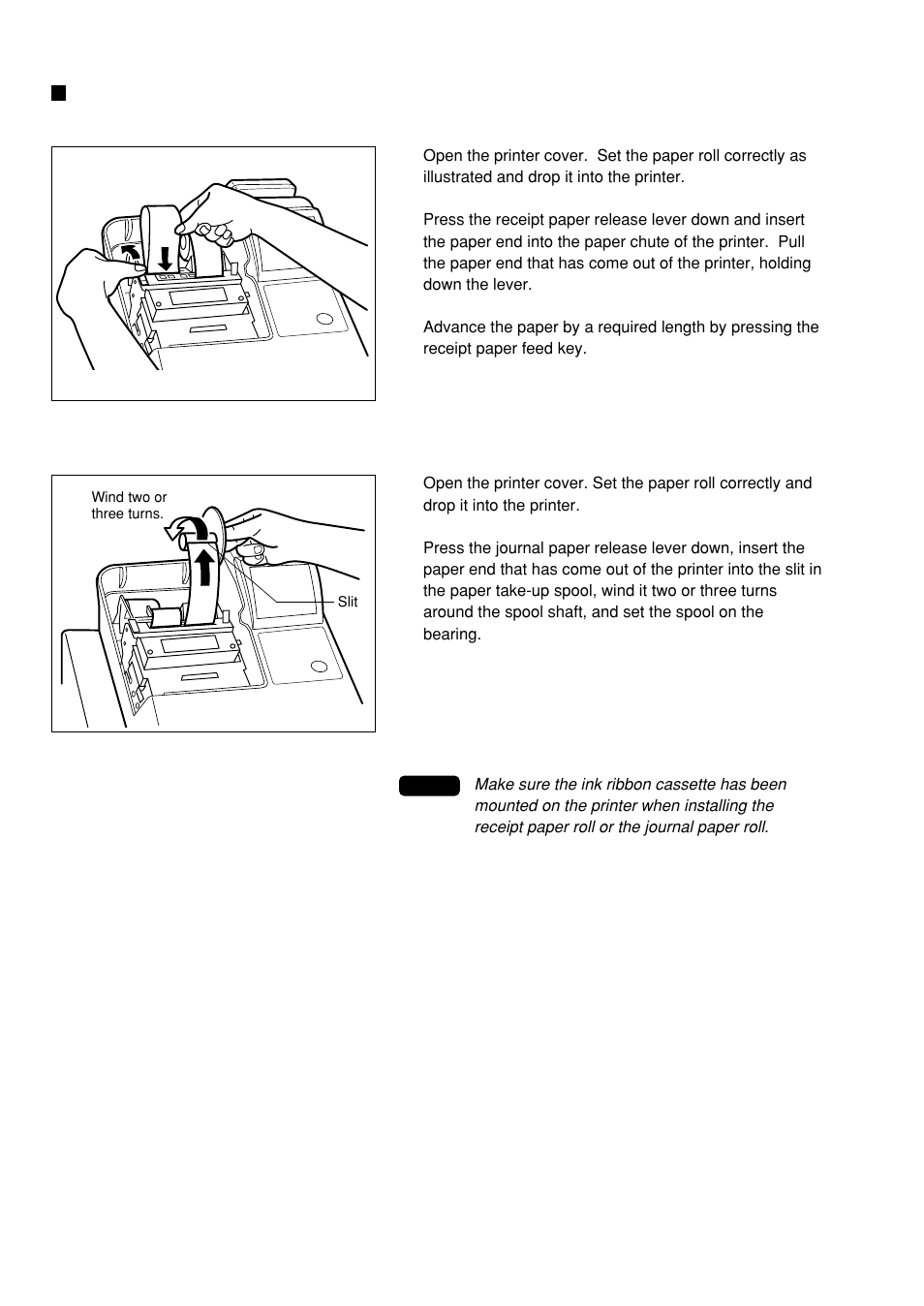 Installing the paper roll | Sharp UP-600 User Manual | Page 220 / 226