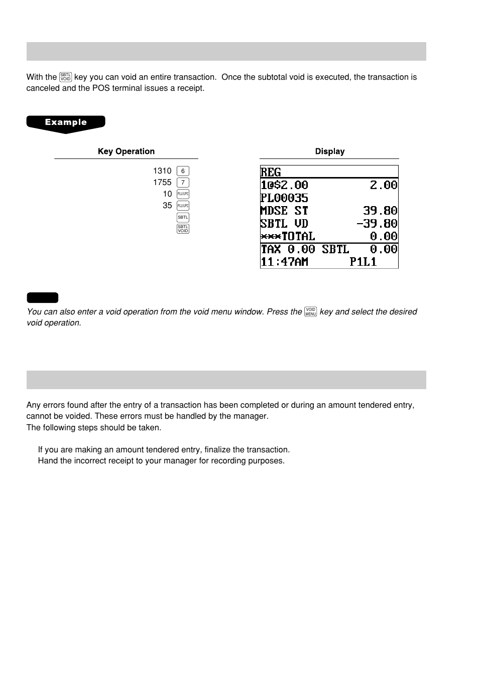 Subtotal void | Sharp UP-600 User Manual | Page 56 / 226